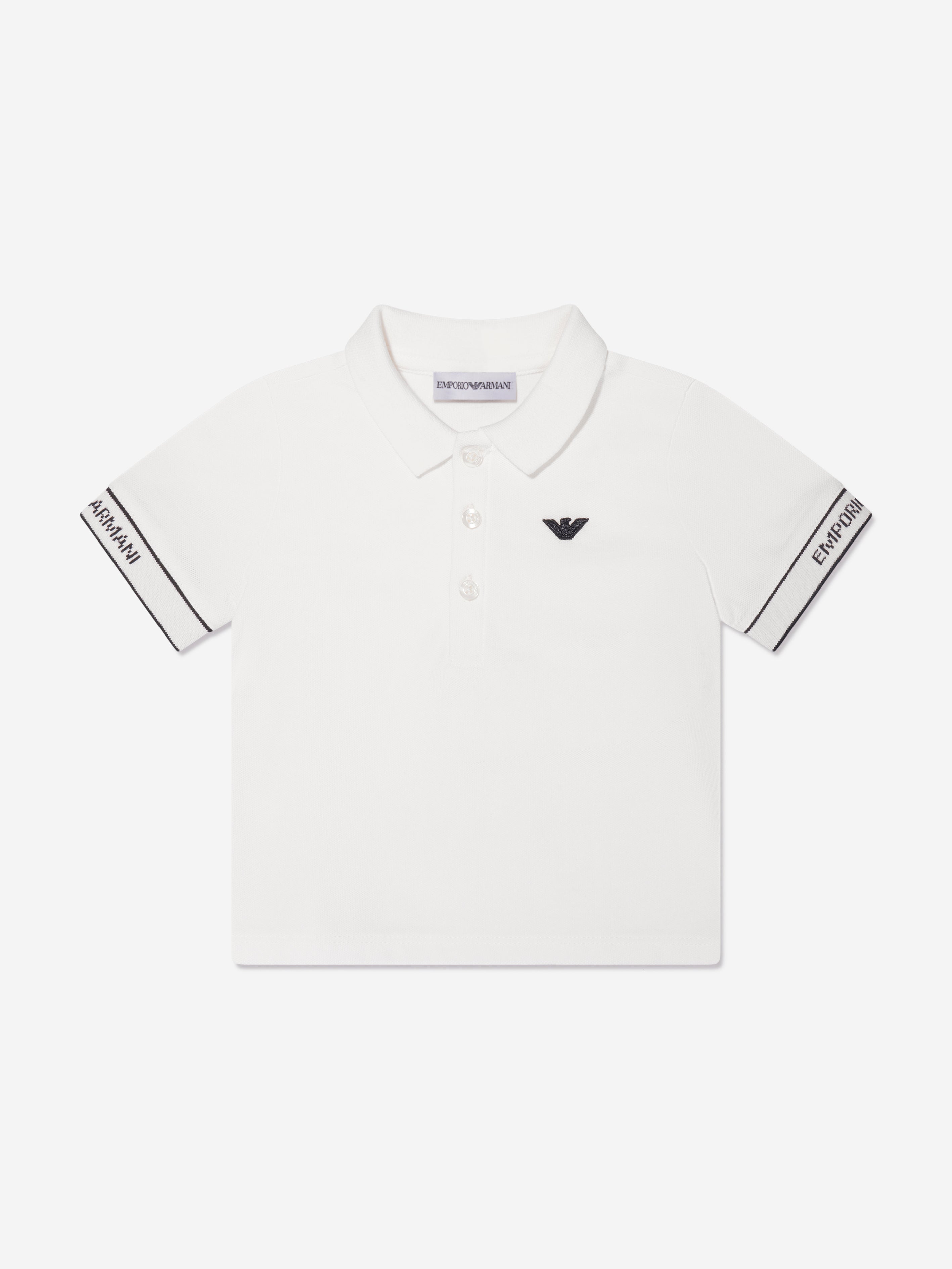 Emporio Armani Baby Boys Logo Polo Shirt In White