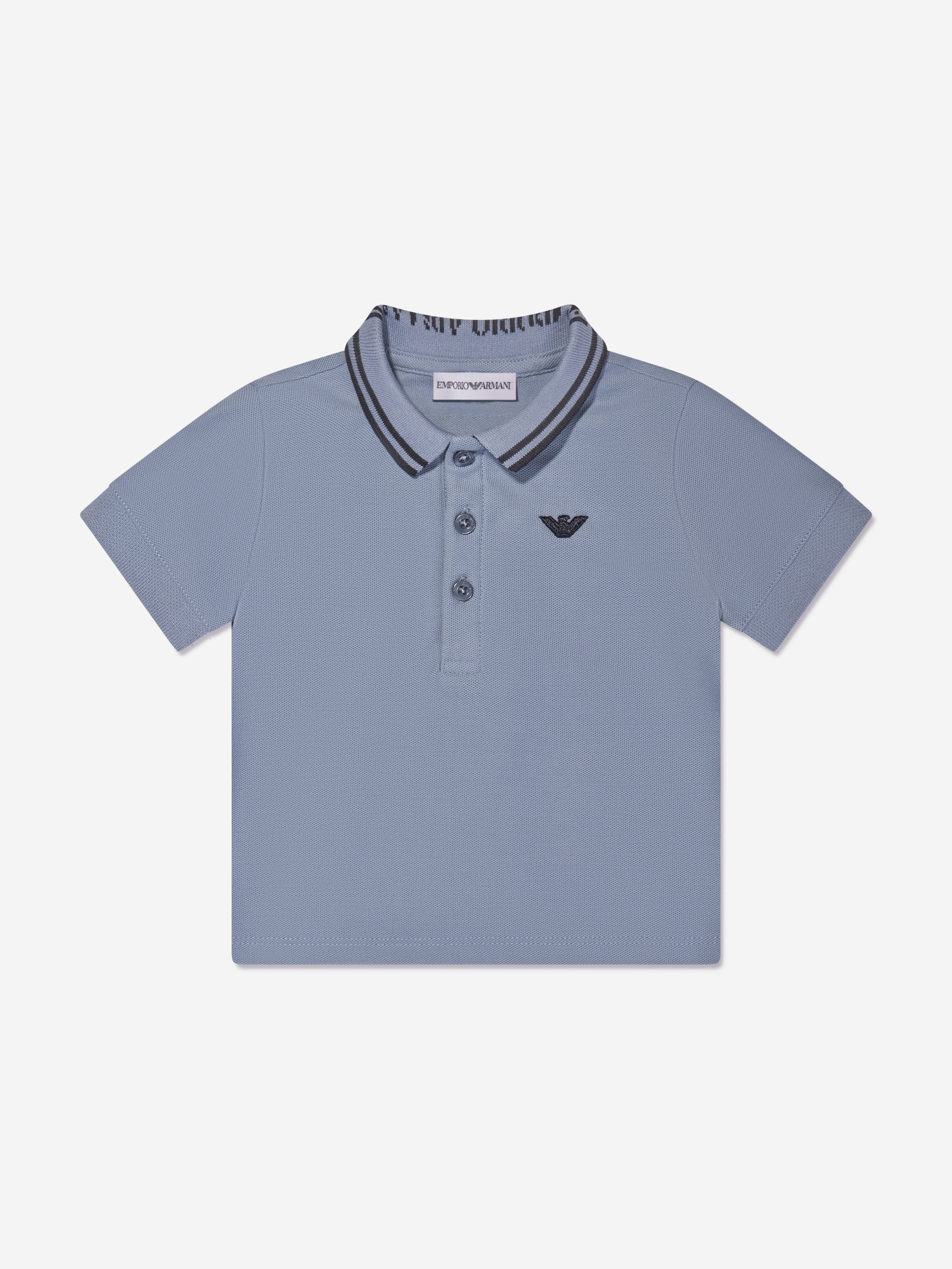 Emporio Armani Baby Boys Logo Polo Shirt In Blue