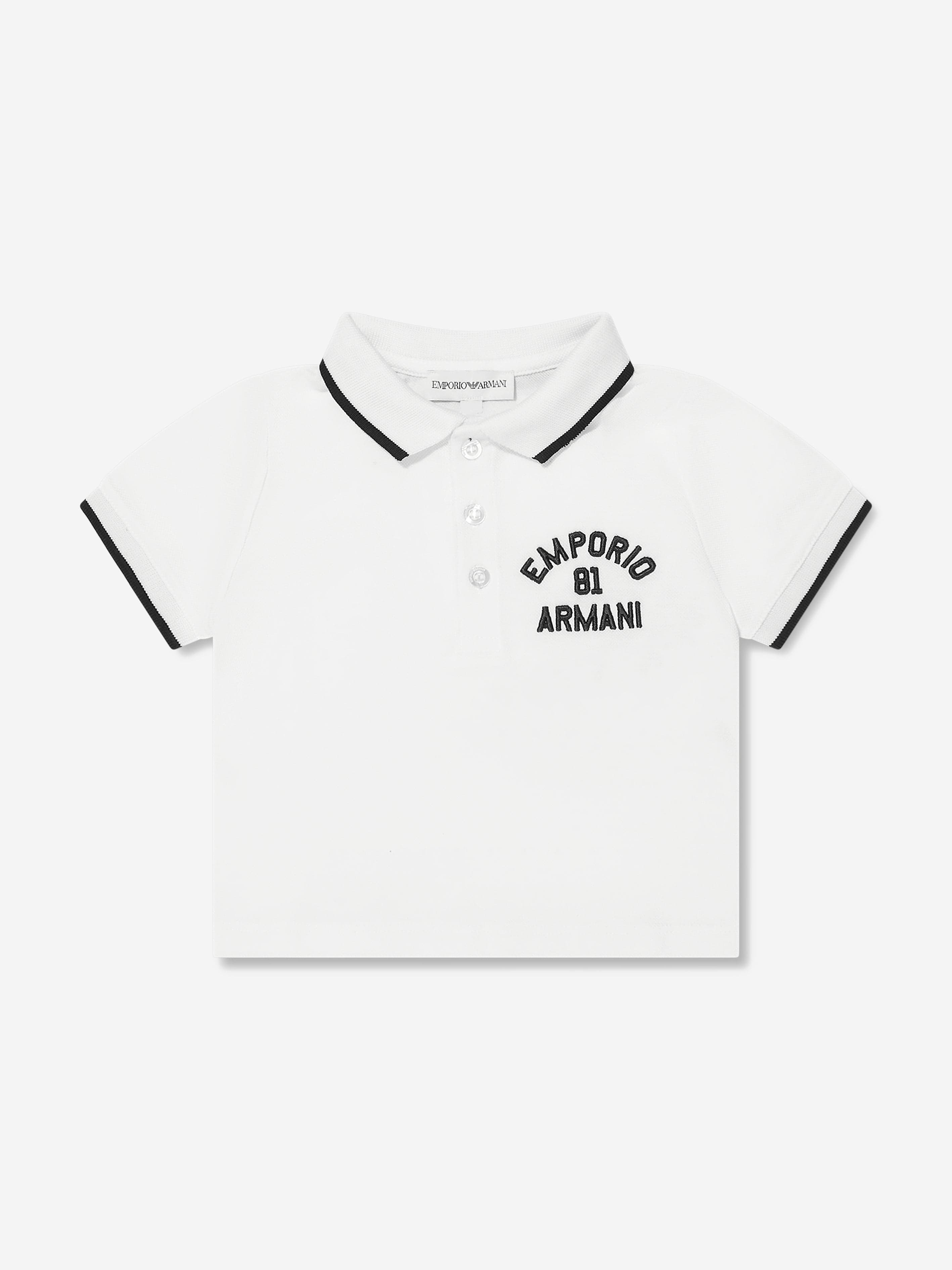 Emporio Armani Baby Boys Logo Polo Shirt In White