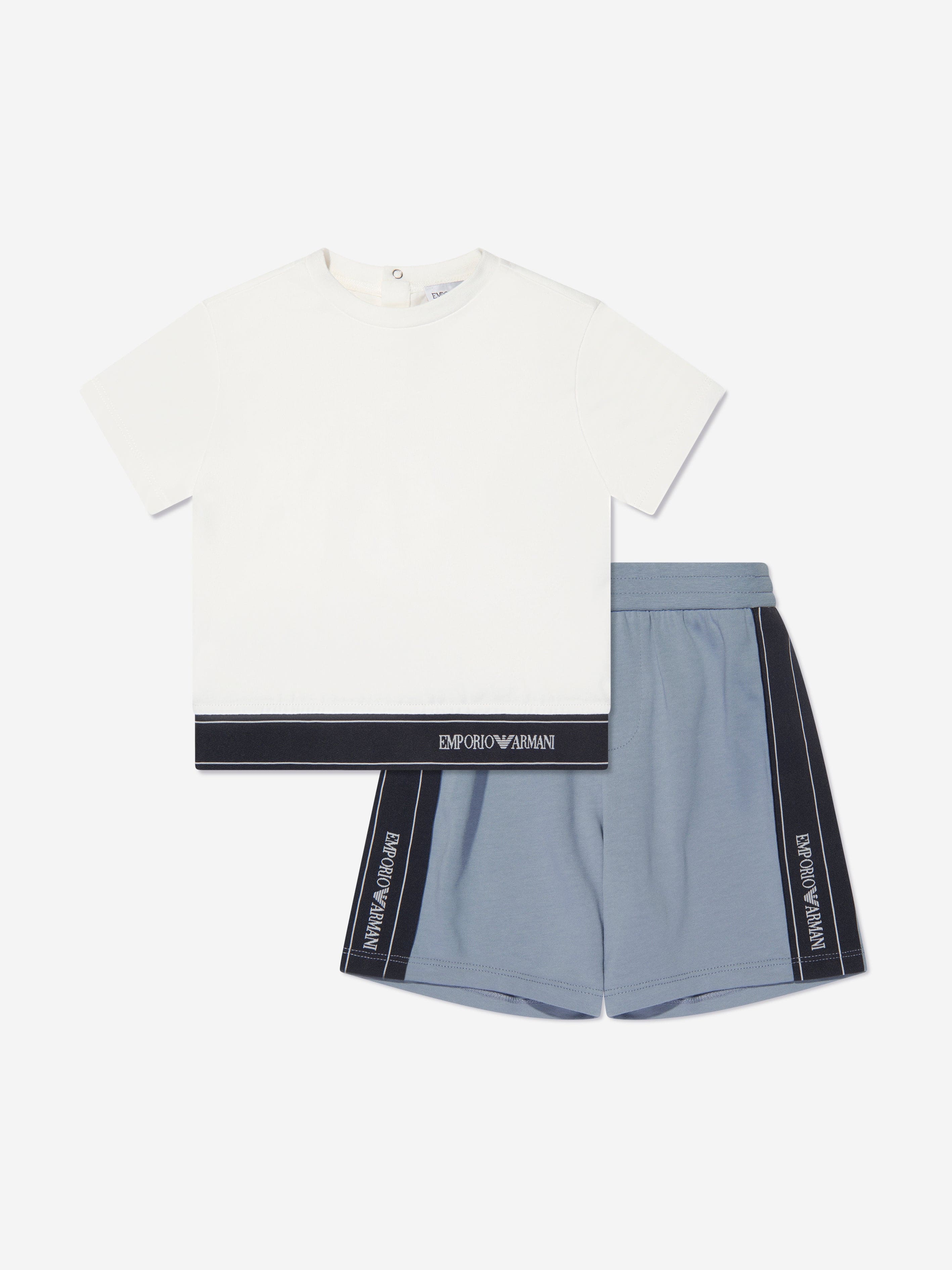 Emporio Armani Baby Boys T-Shirt And Shorts Set In White