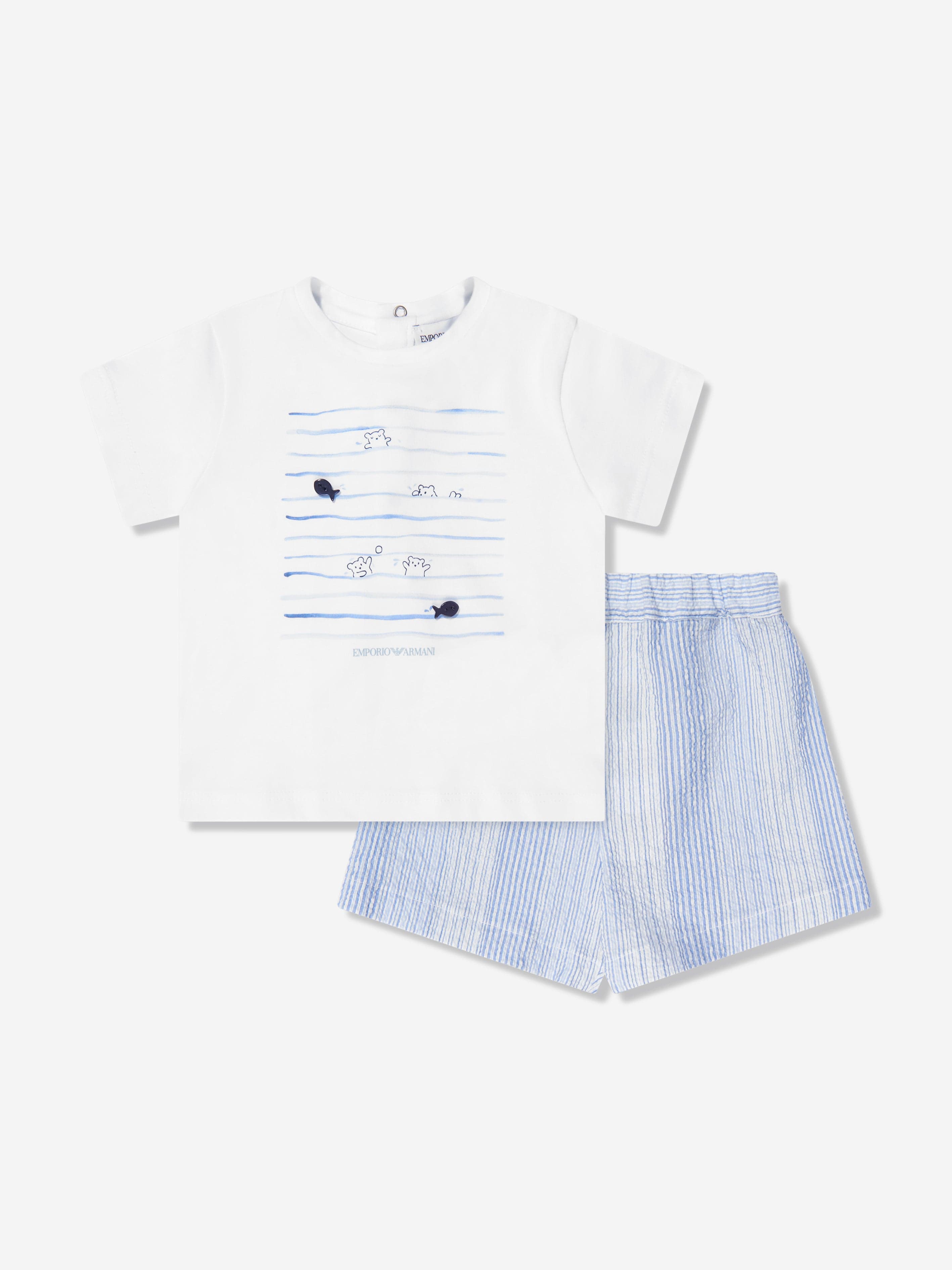 Emporio Armani Baby Boys T-Shirt And Shorts Set In Blue