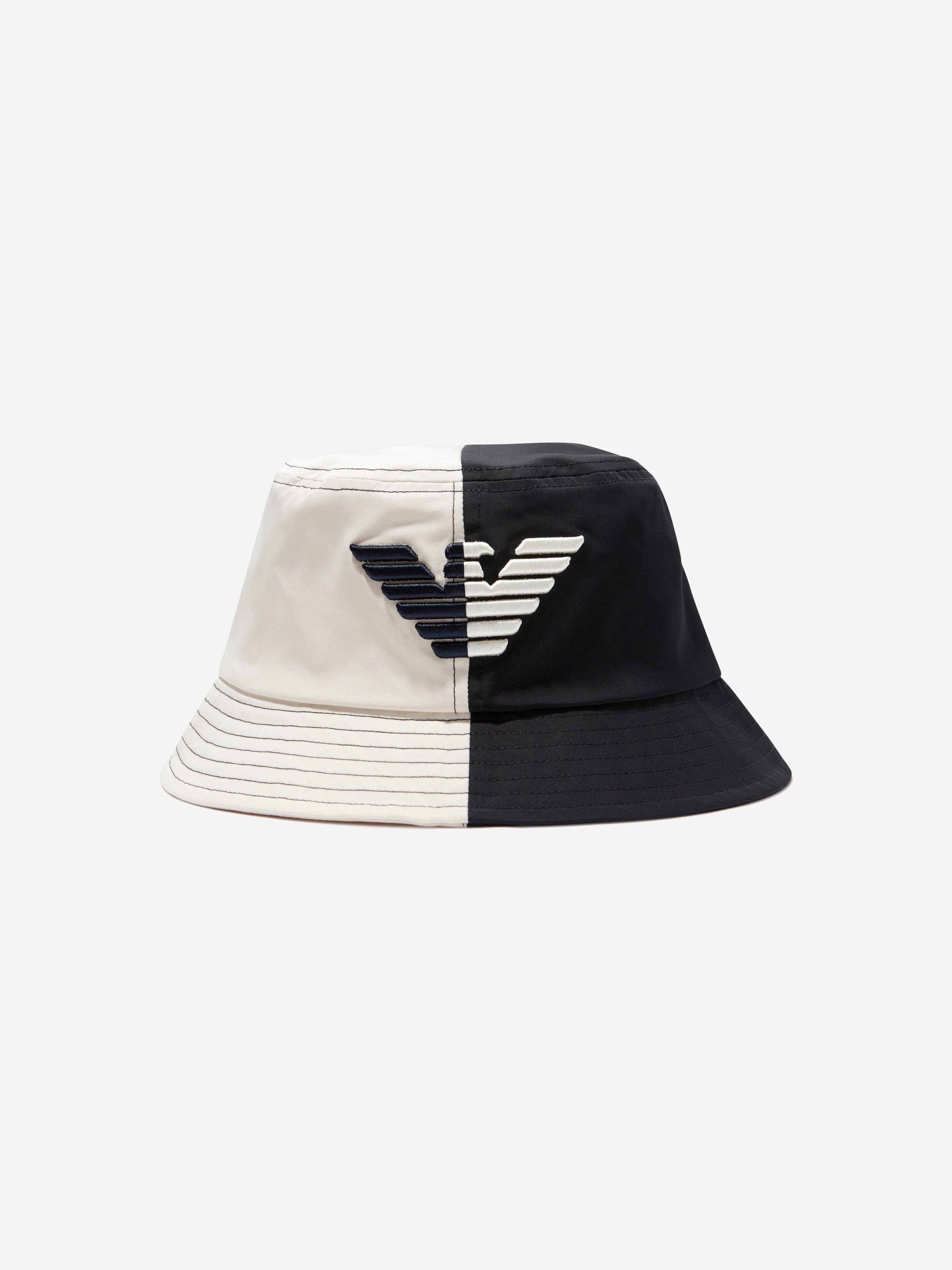 Emporio Armani Boys Logo Bucket Hat In Navy