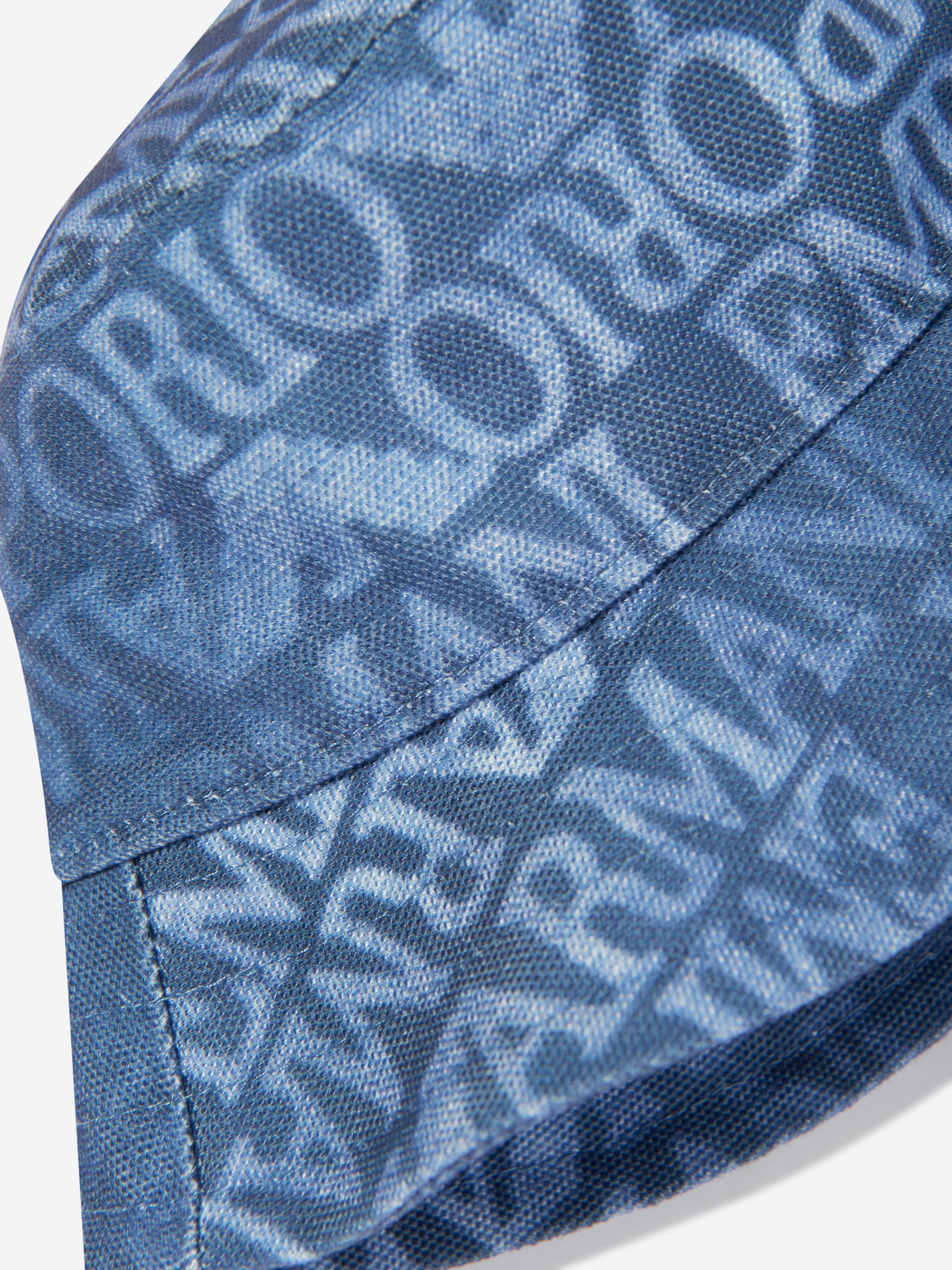 Emporio Armani Kids Logo Bucket Hat in Blue