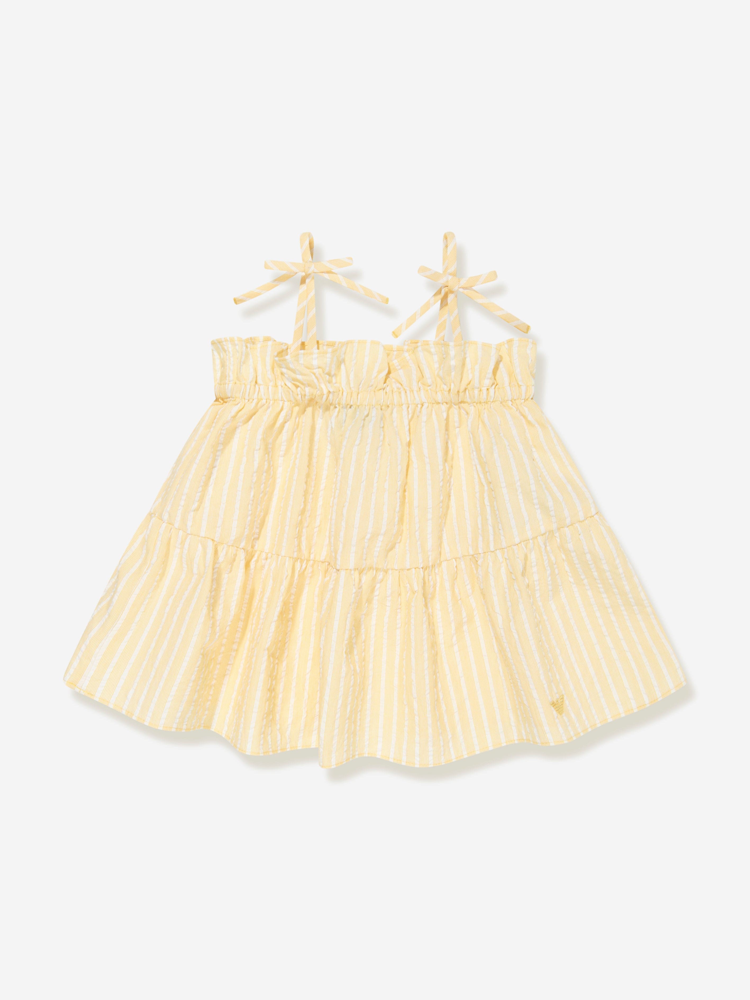 Emporio Armani Girls Striped Sun Top in Yellow