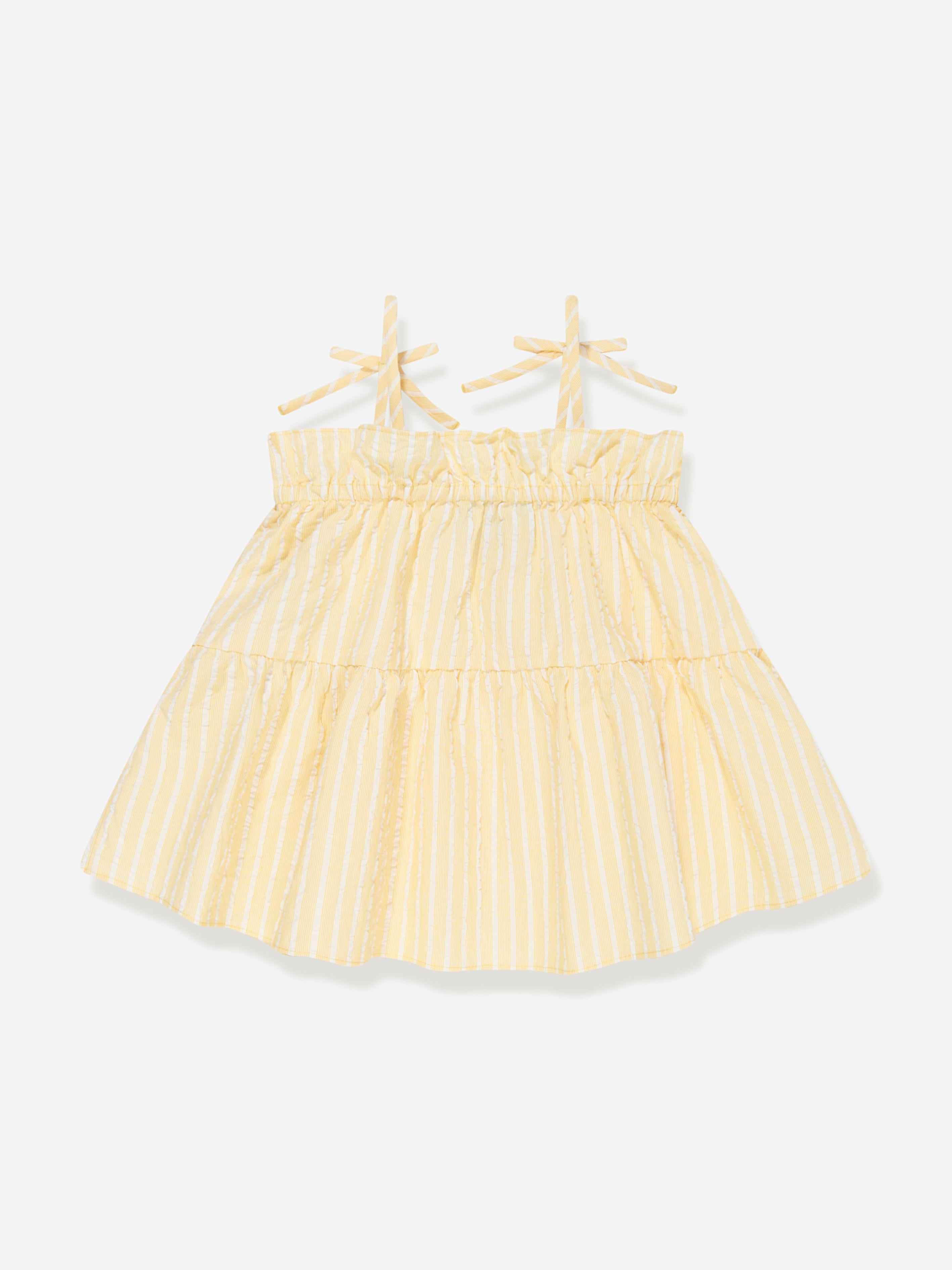 Emporio Armani Girls Striped Sun Top in Yellow