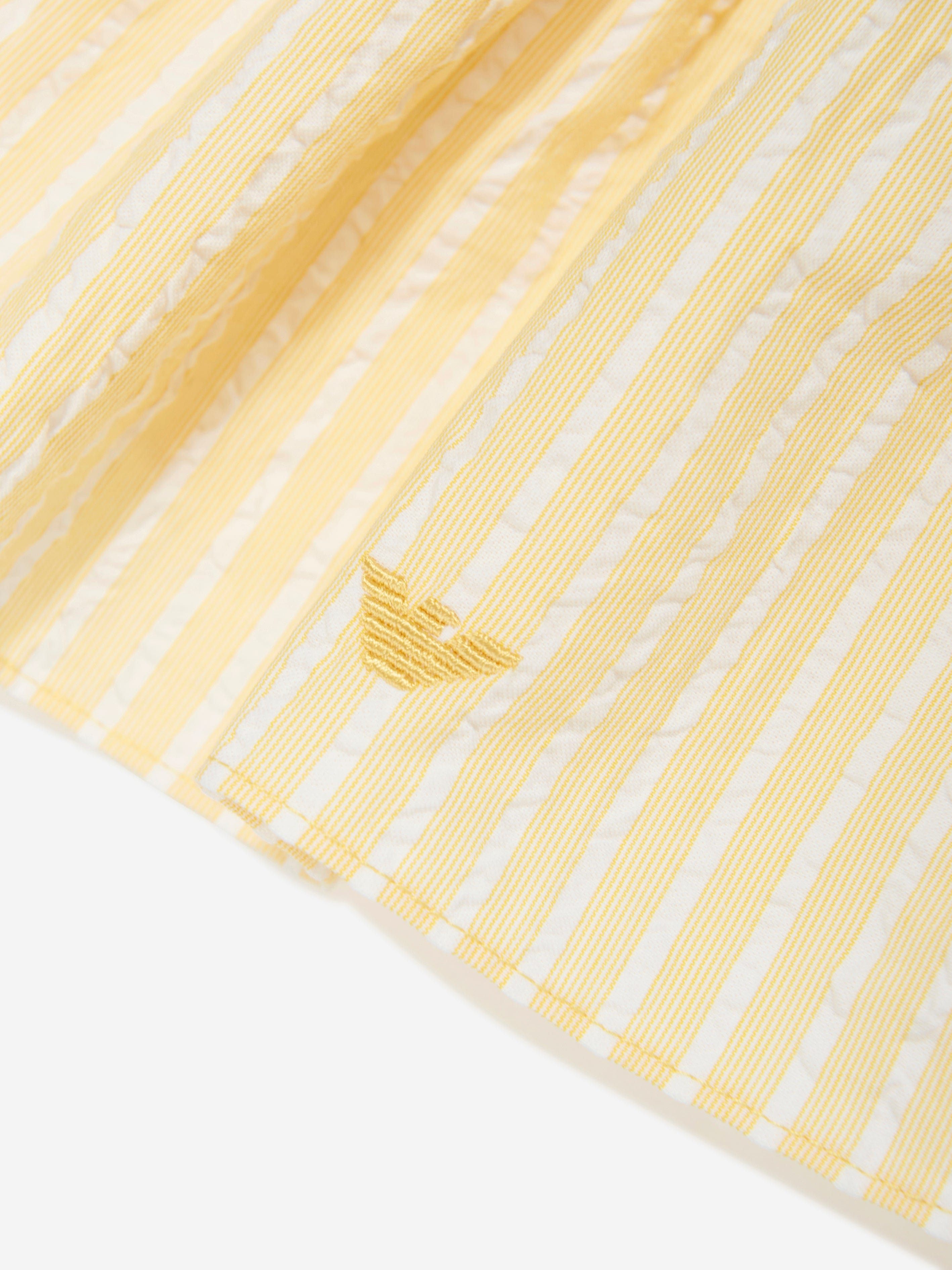 Emporio Armani Girls Striped Sun Top in Yellow