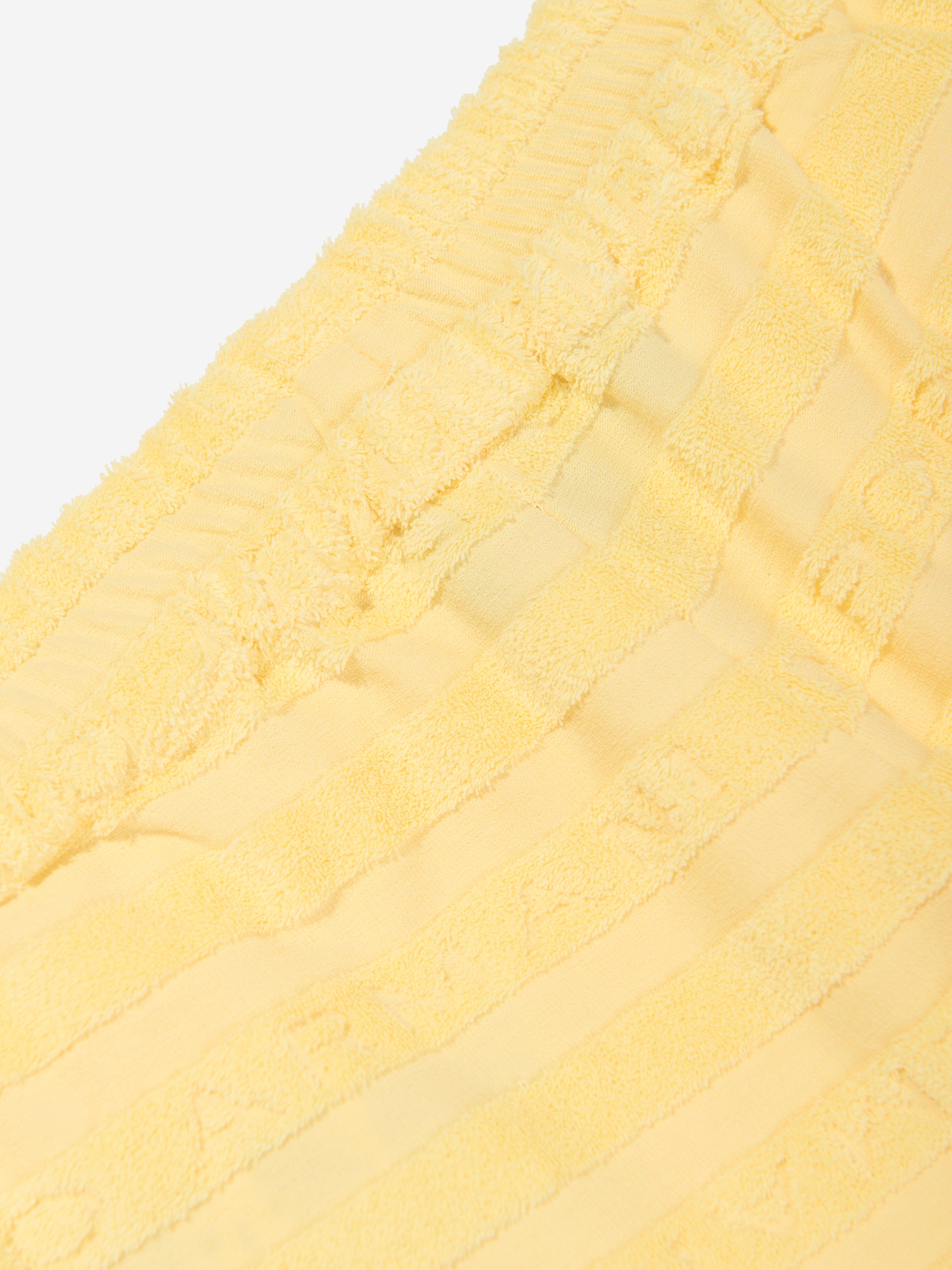 Emporio Armani Girls Striped Logo Shorts in Yellow