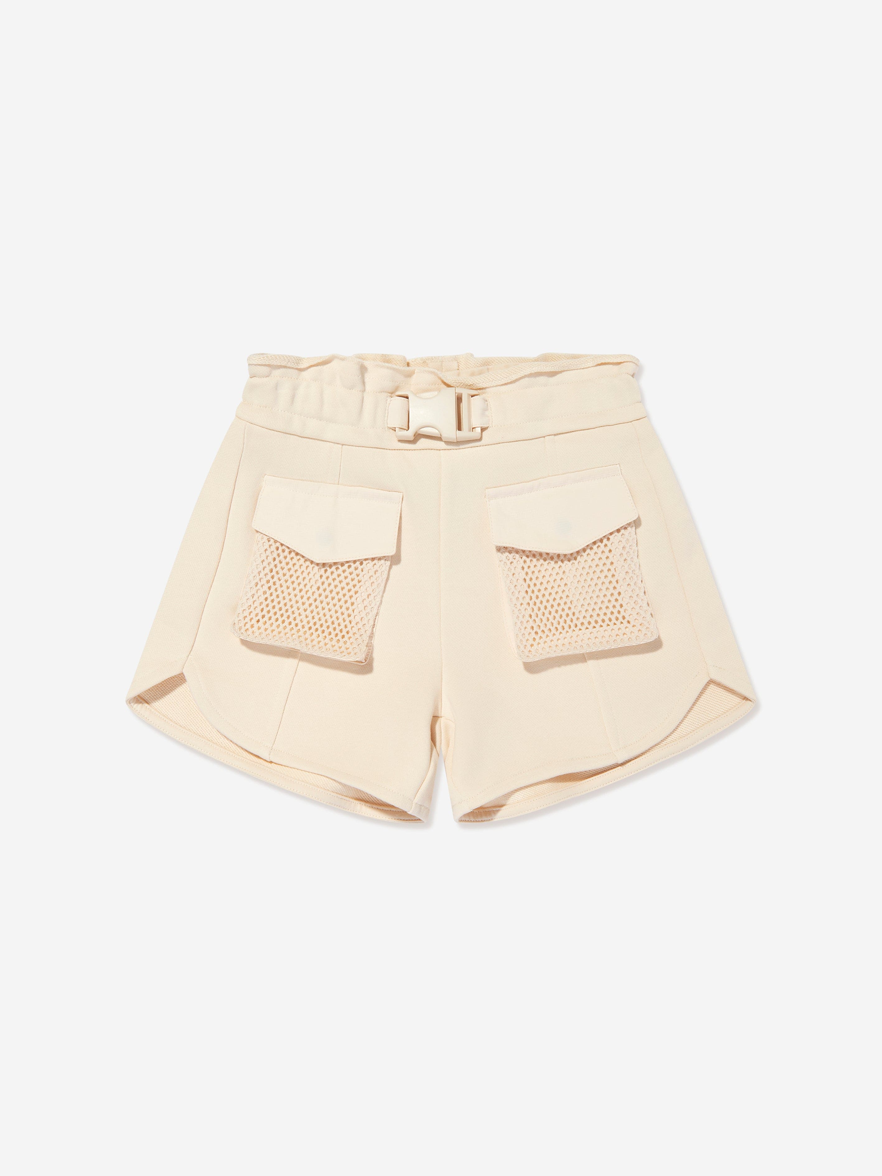 Emporio Armani Girls Pocket Shorts in Beige