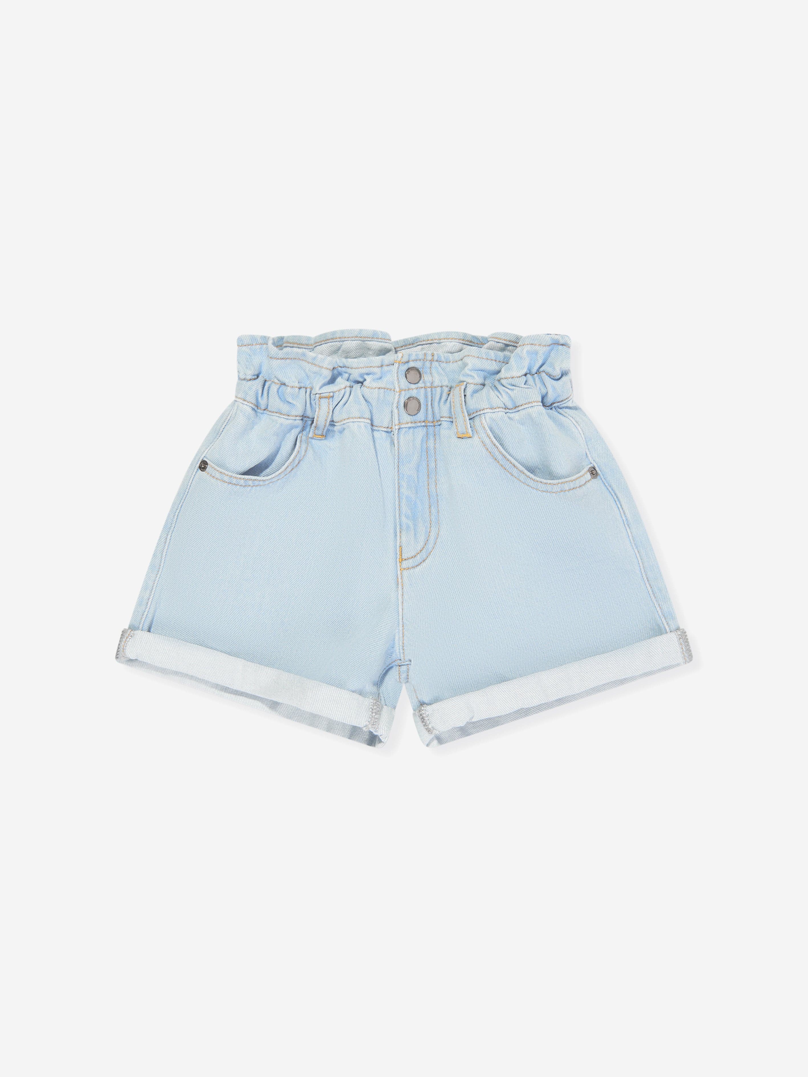 Emporio Armani Girls Denim Shorts in Blue