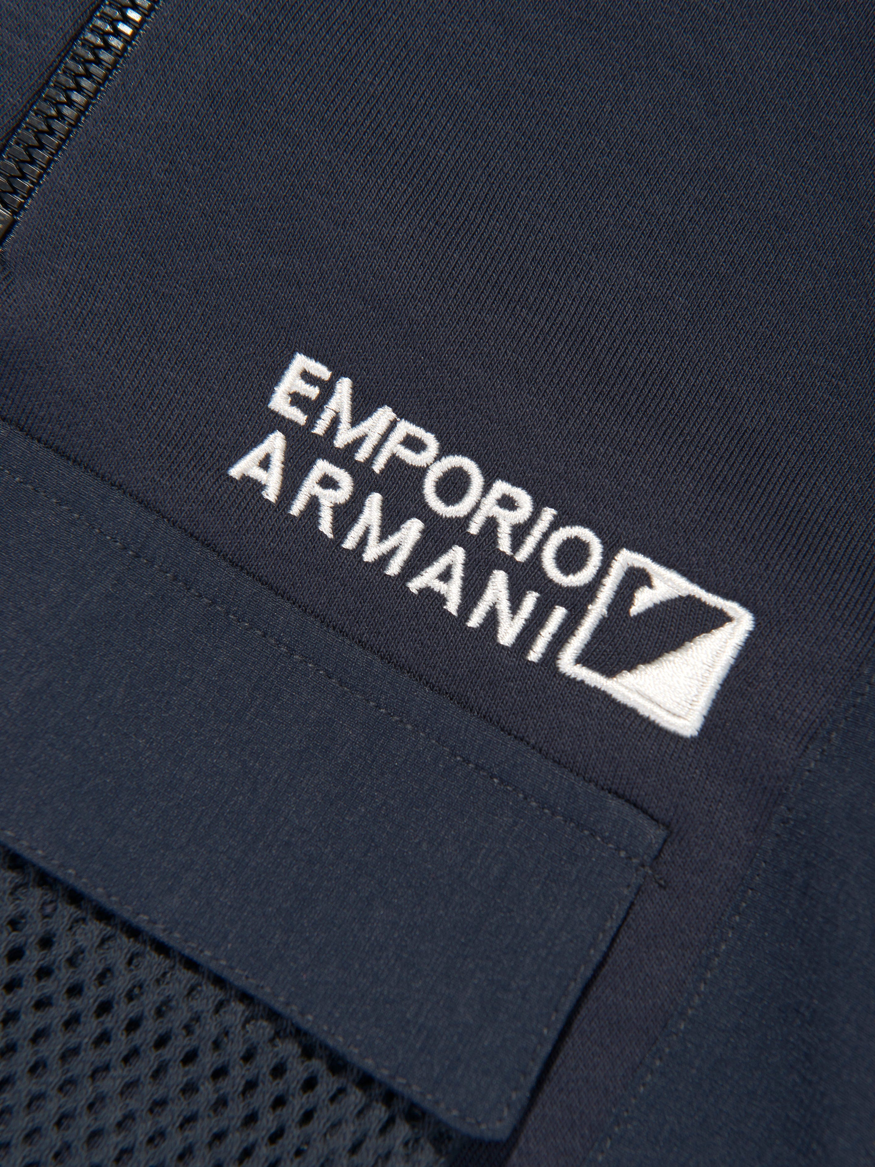 Emporio Armani Boys Half Zip Sweatshirt in Navy