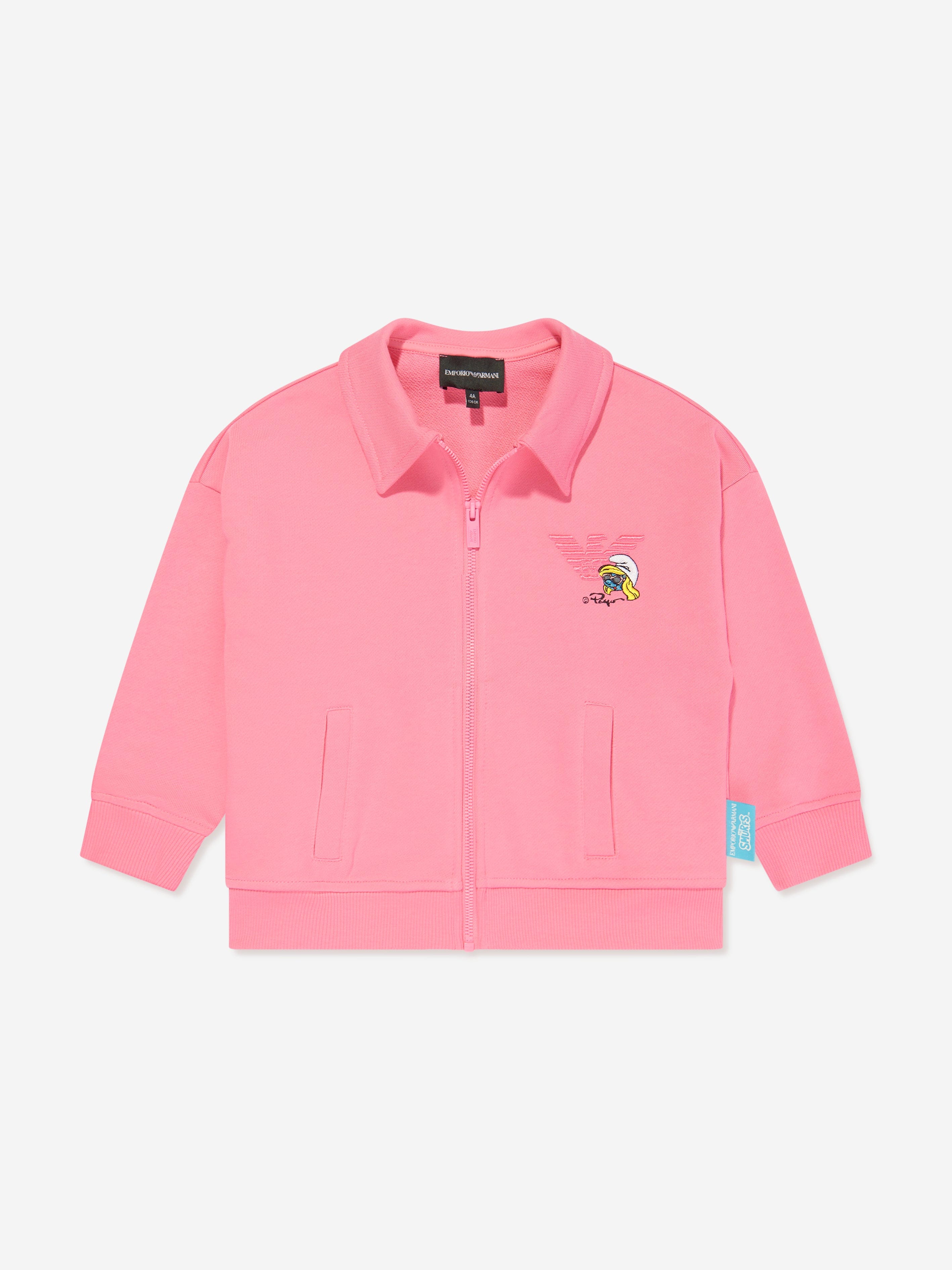 Emporio Armani Girls Zip Up Top in Pink