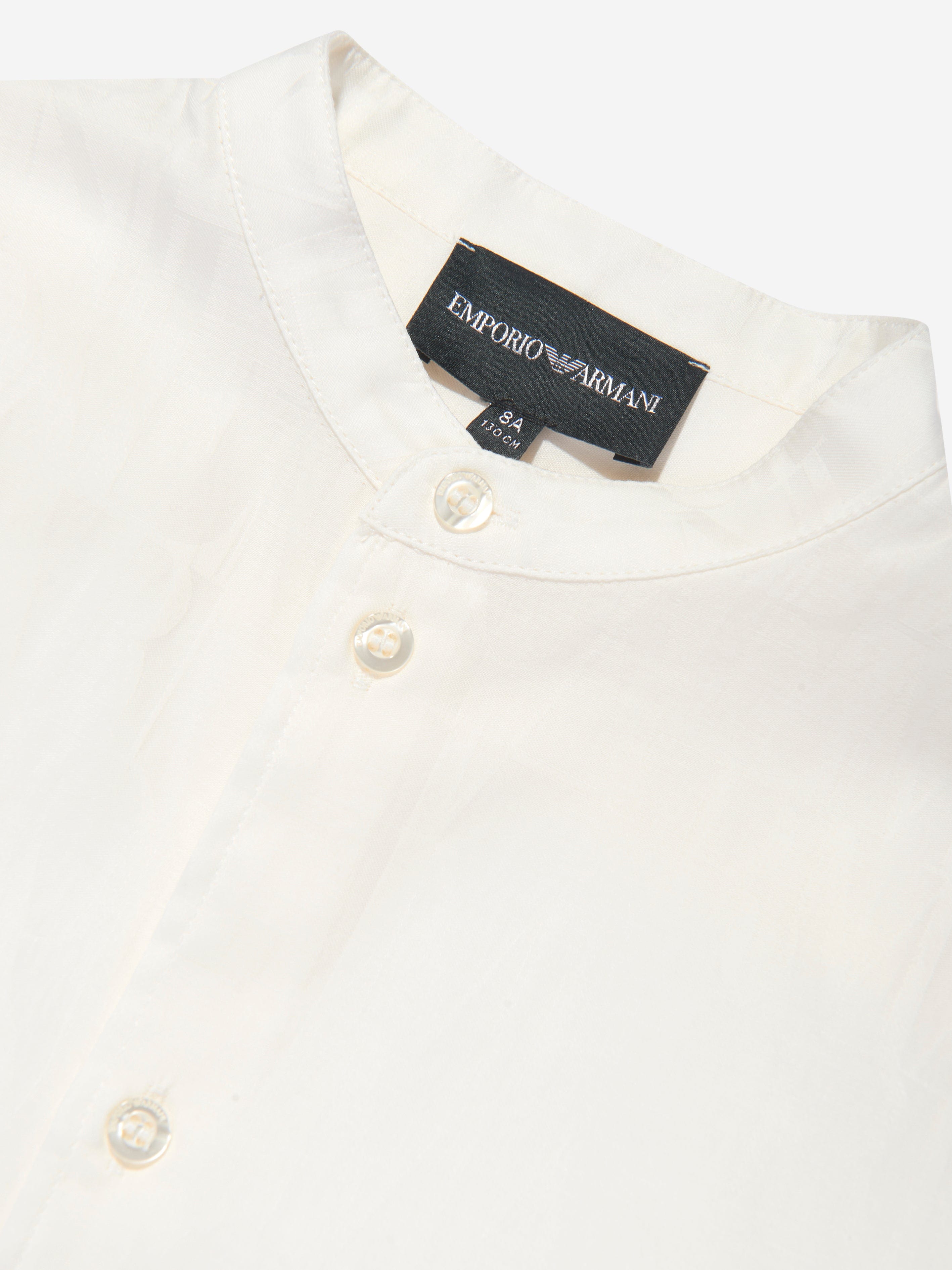 Emporio Armani Boys Logo Shirt in Beige