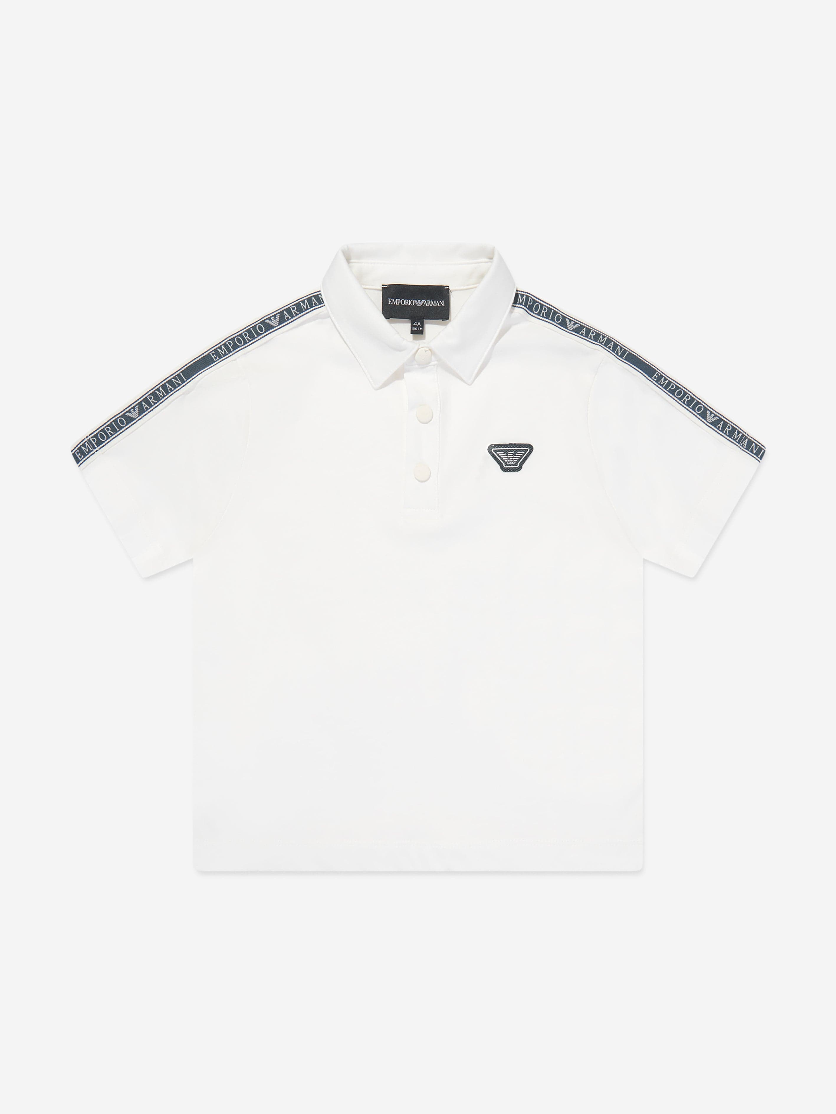 Emporio Armani Boys Logo Polo Shirt in White