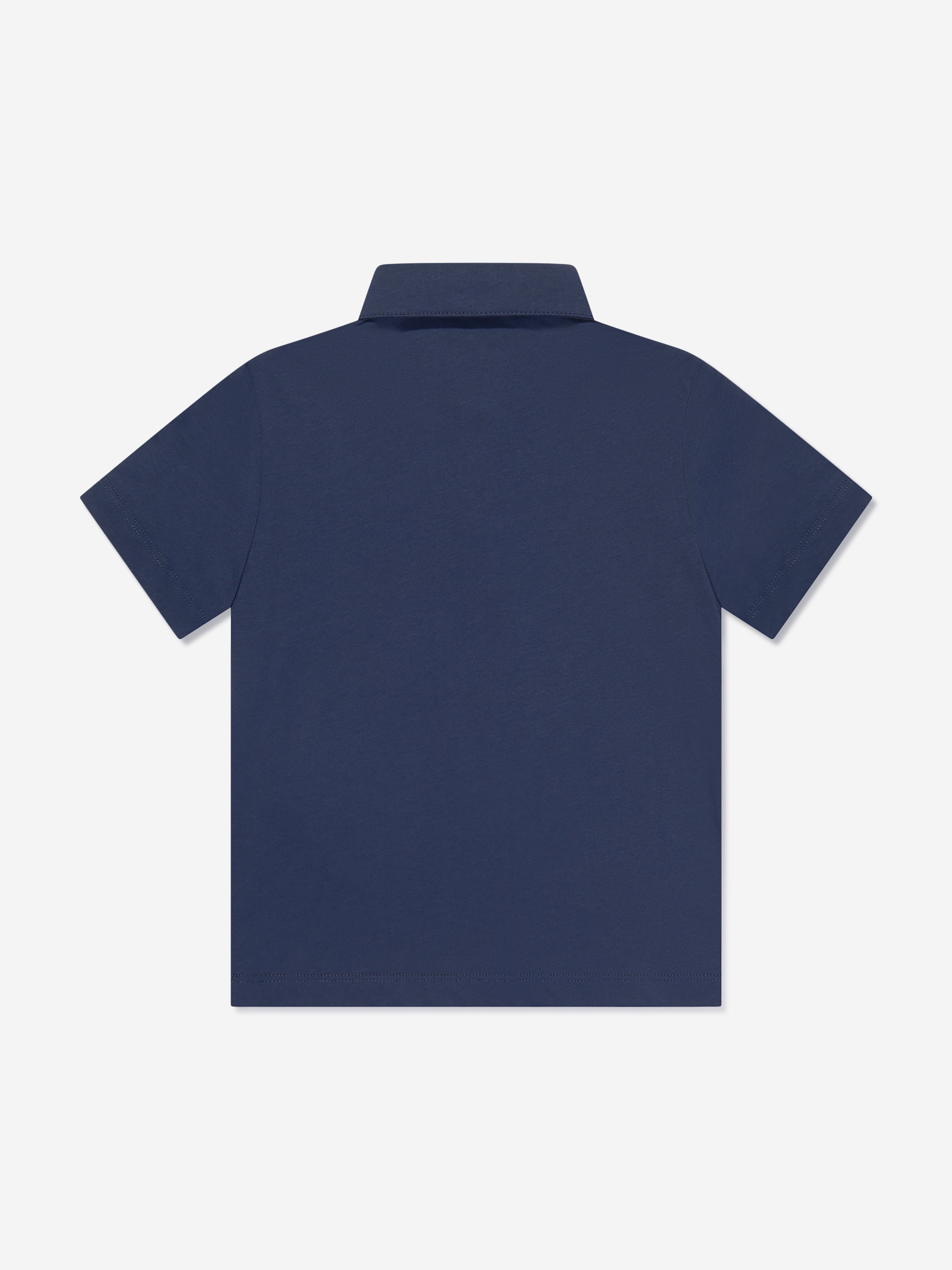 Emporio Armani Boys Logo Polo Shirt in Navy