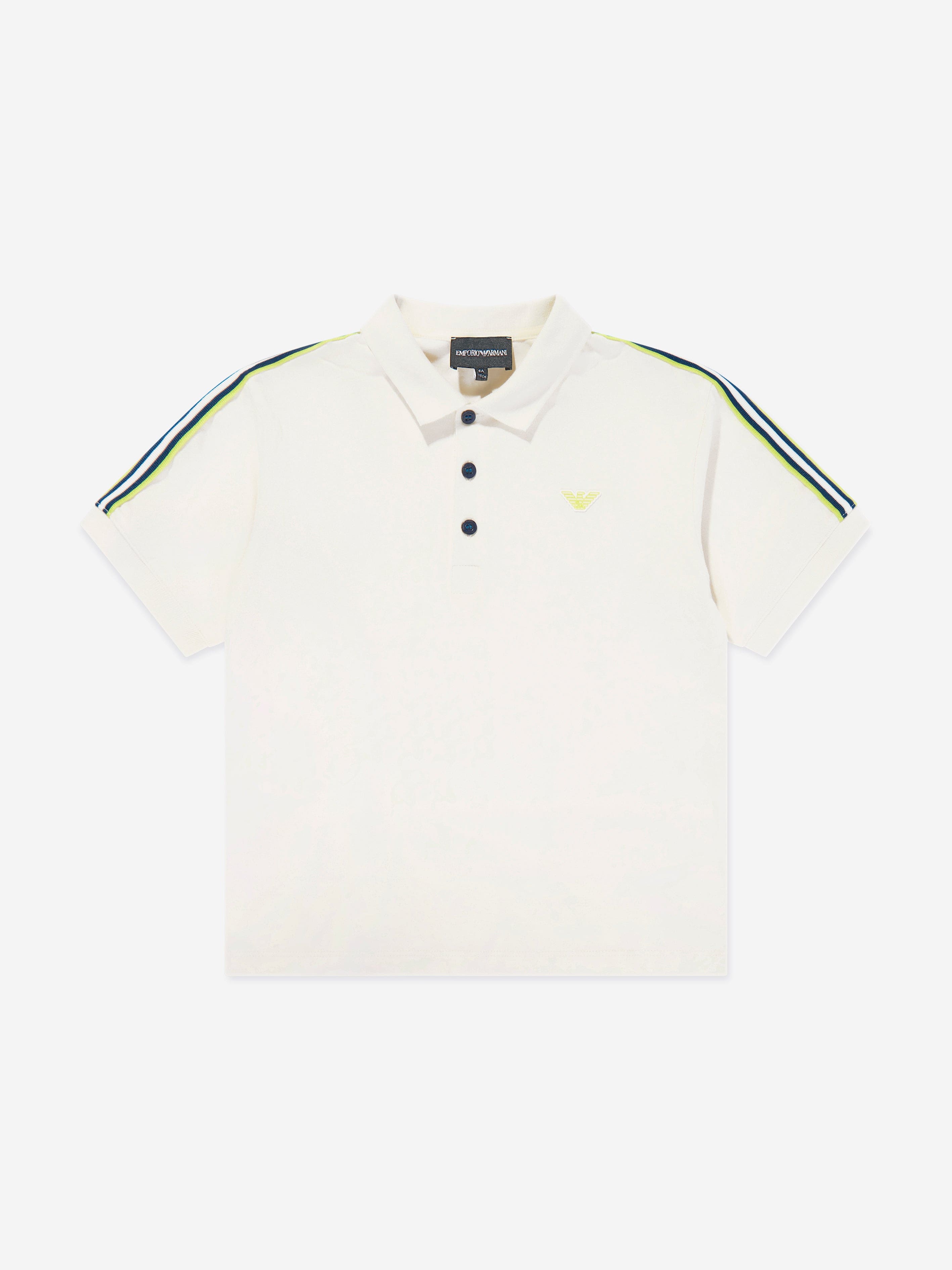 Emporio Armani Boys Logo Polo Shirt in White