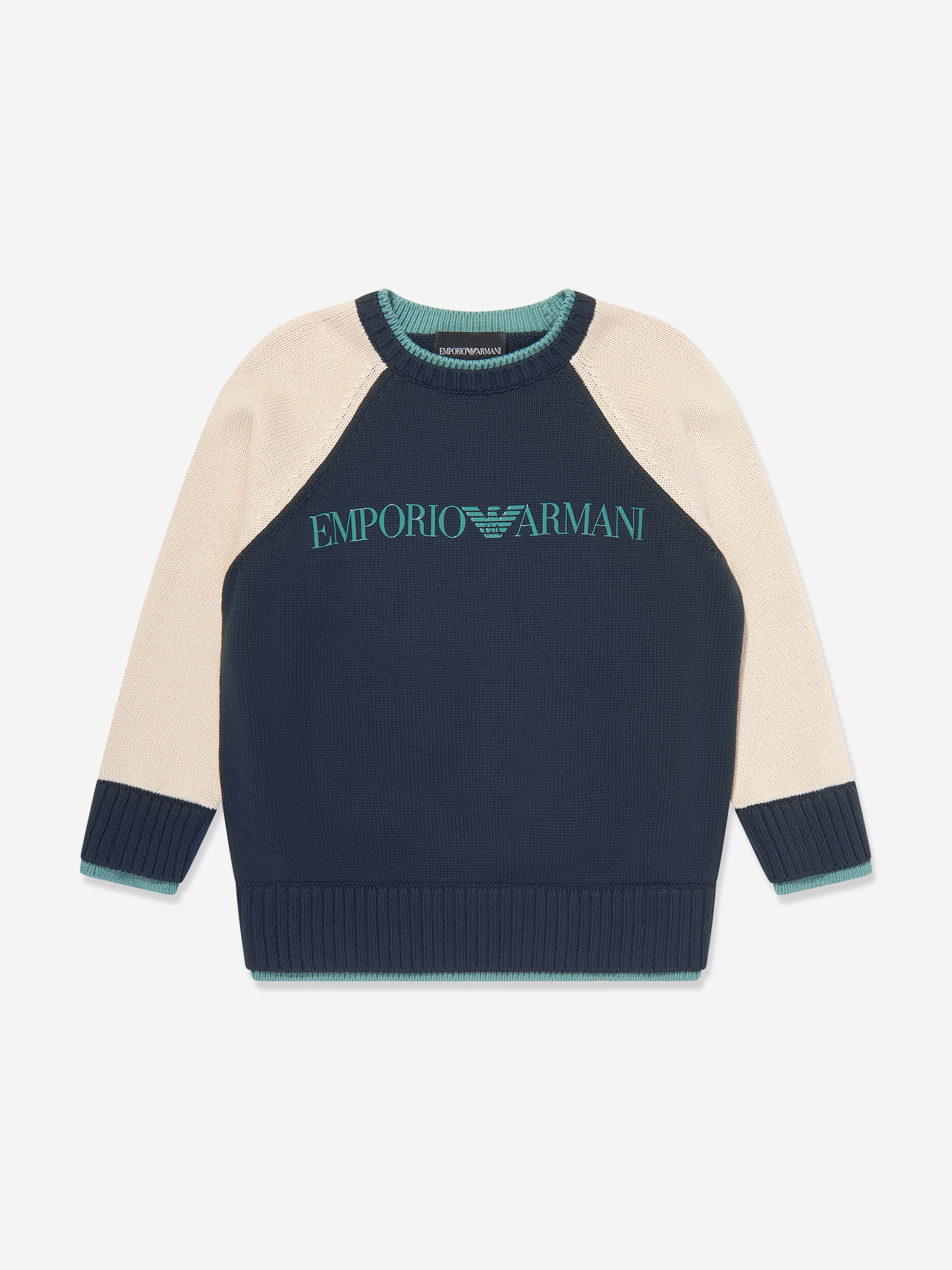 Emporio Armani Boys Logo Jumper in Navy