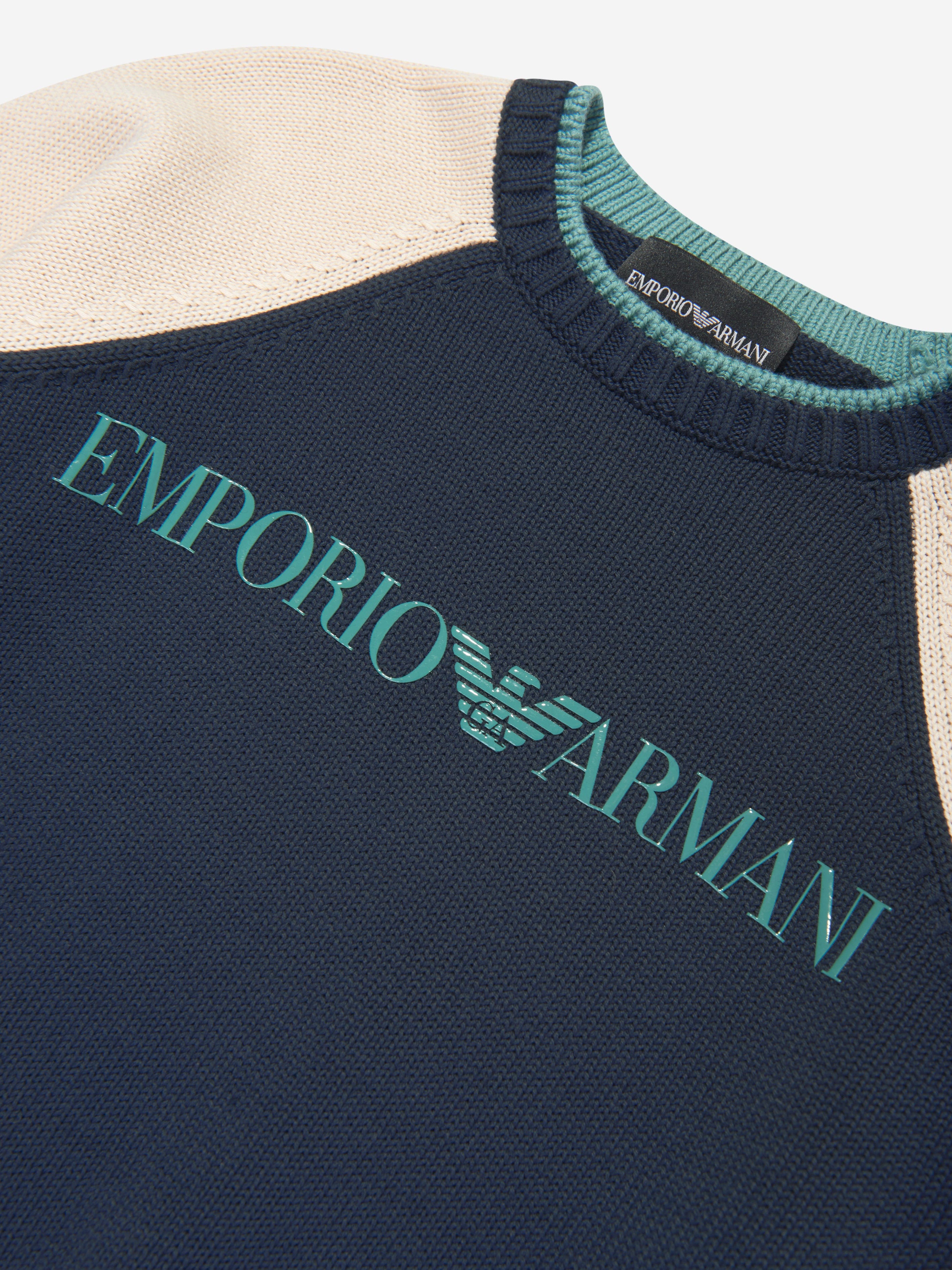 Emporio Armani Boys Logo Jumper in Navy