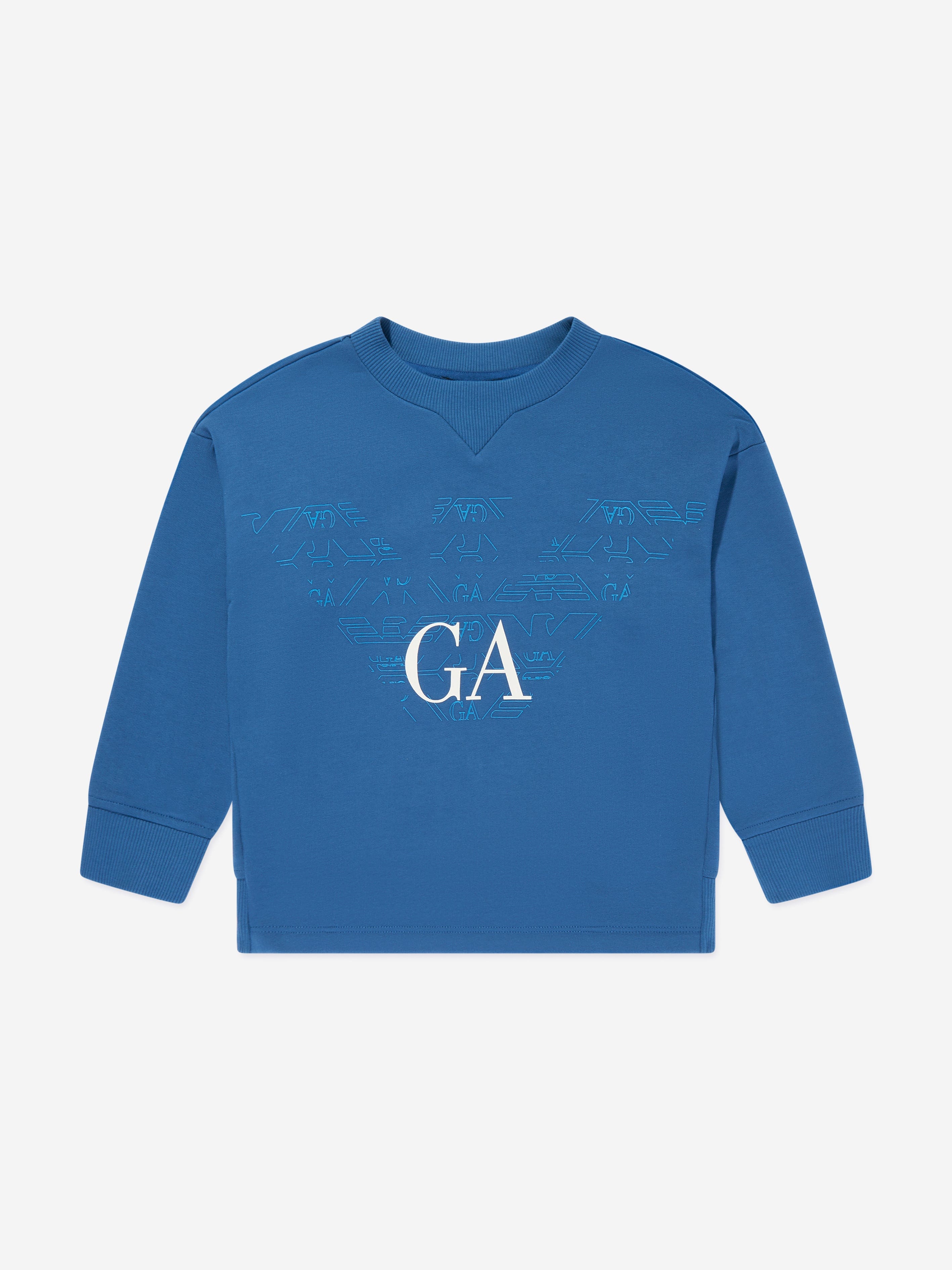 Emporio Armani Boys Logo Sweatshirt in Blue