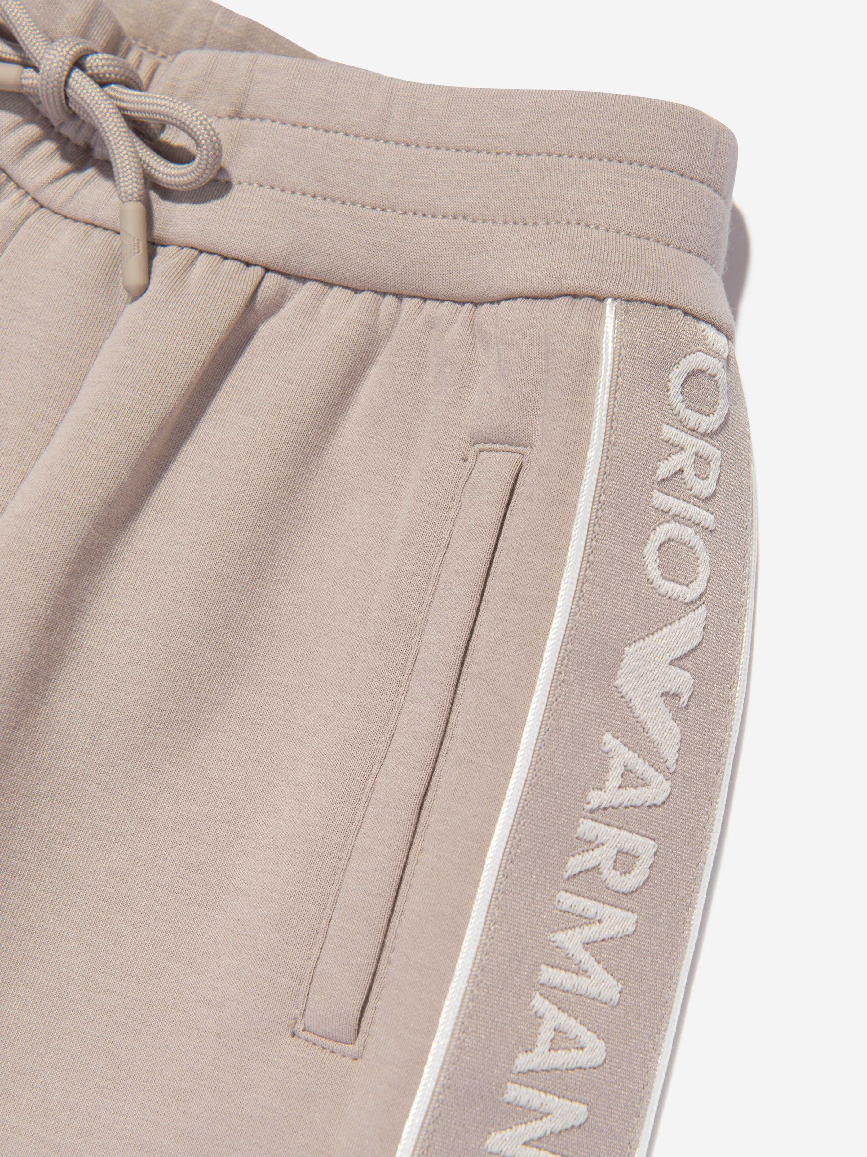 Emporio Armani Boys Logo Joggers in Brown