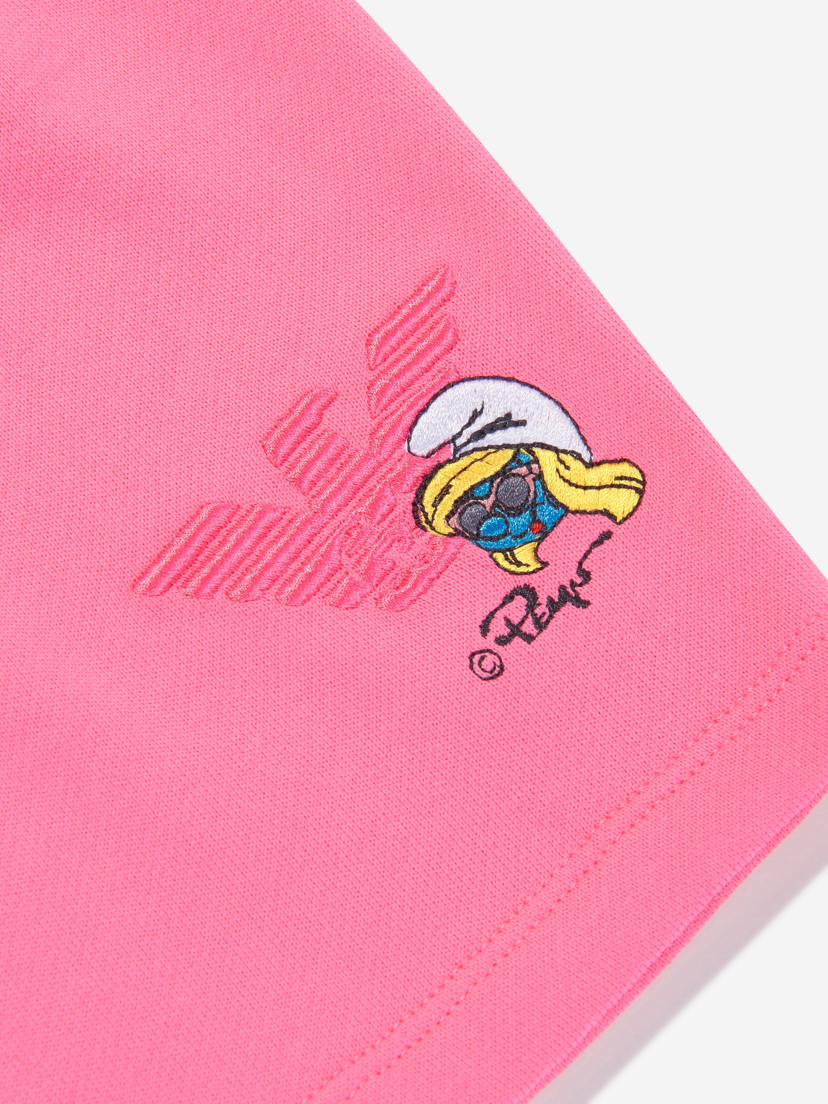 Emporio Armani Girls Smurfette Logo Shorts in Pink