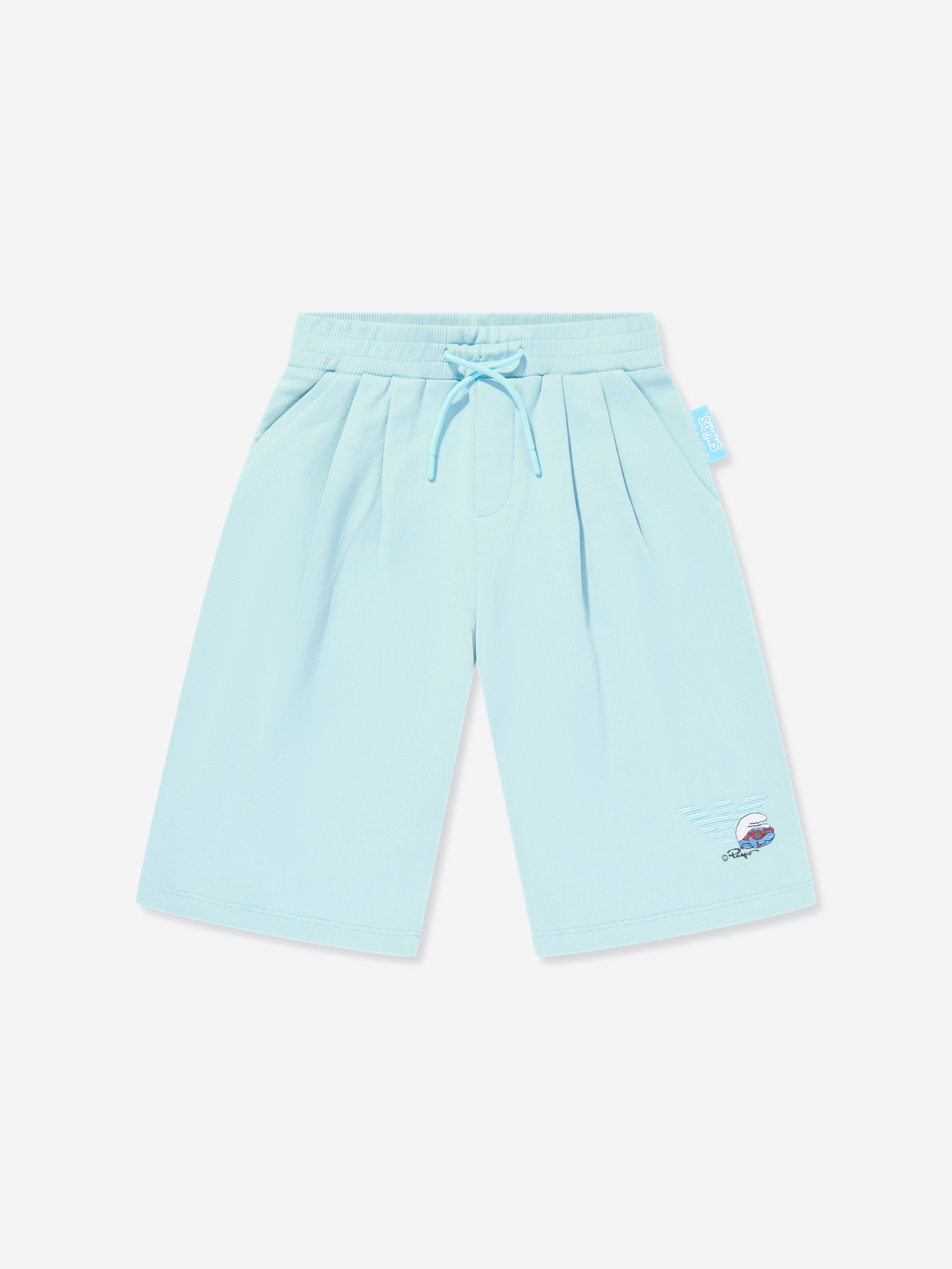 Emporio Armani Boys Smurf Logo Shorts in Blue