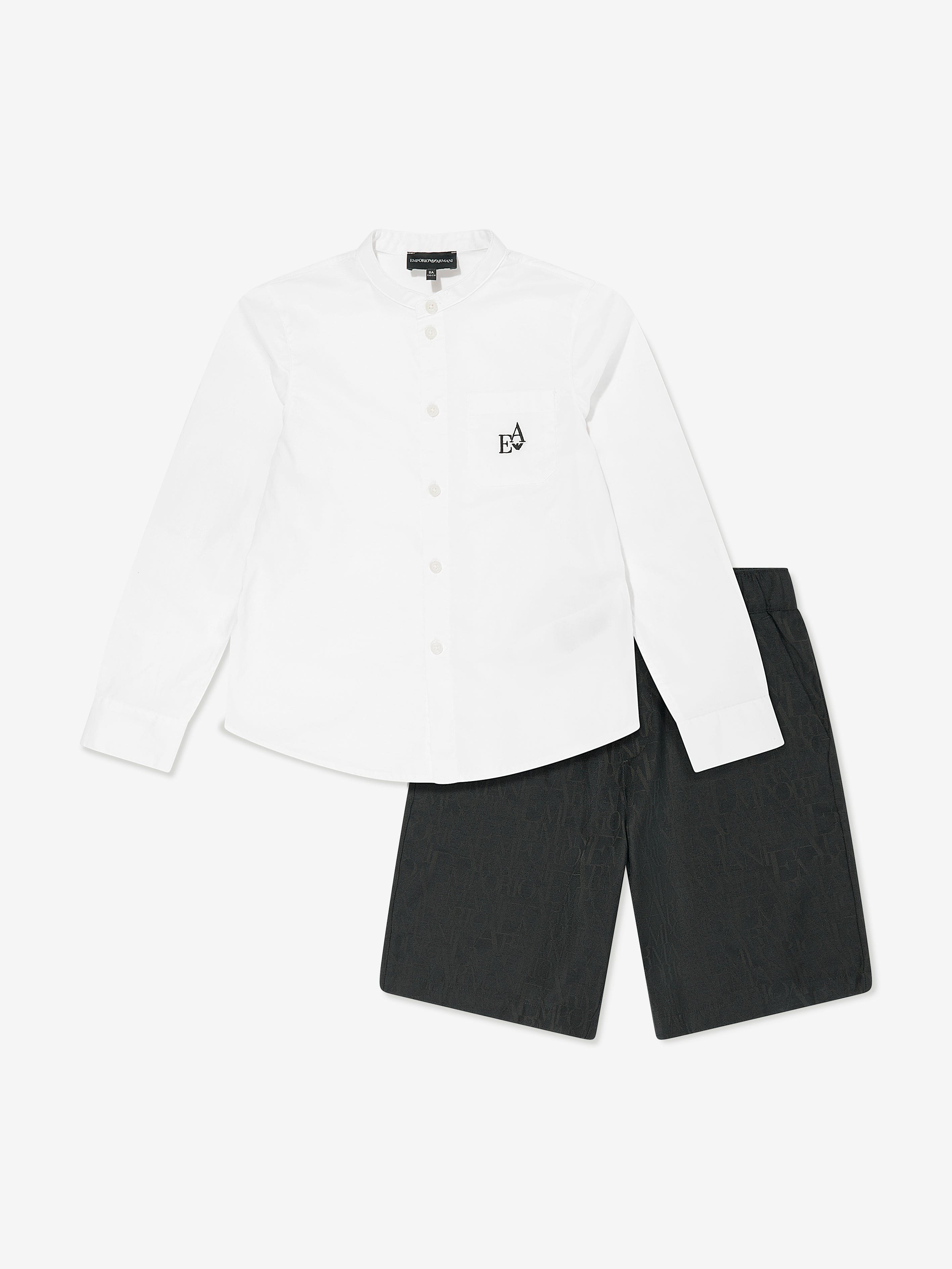 Emporio Armani Boys Shirt And Shorts Set in Multicolour