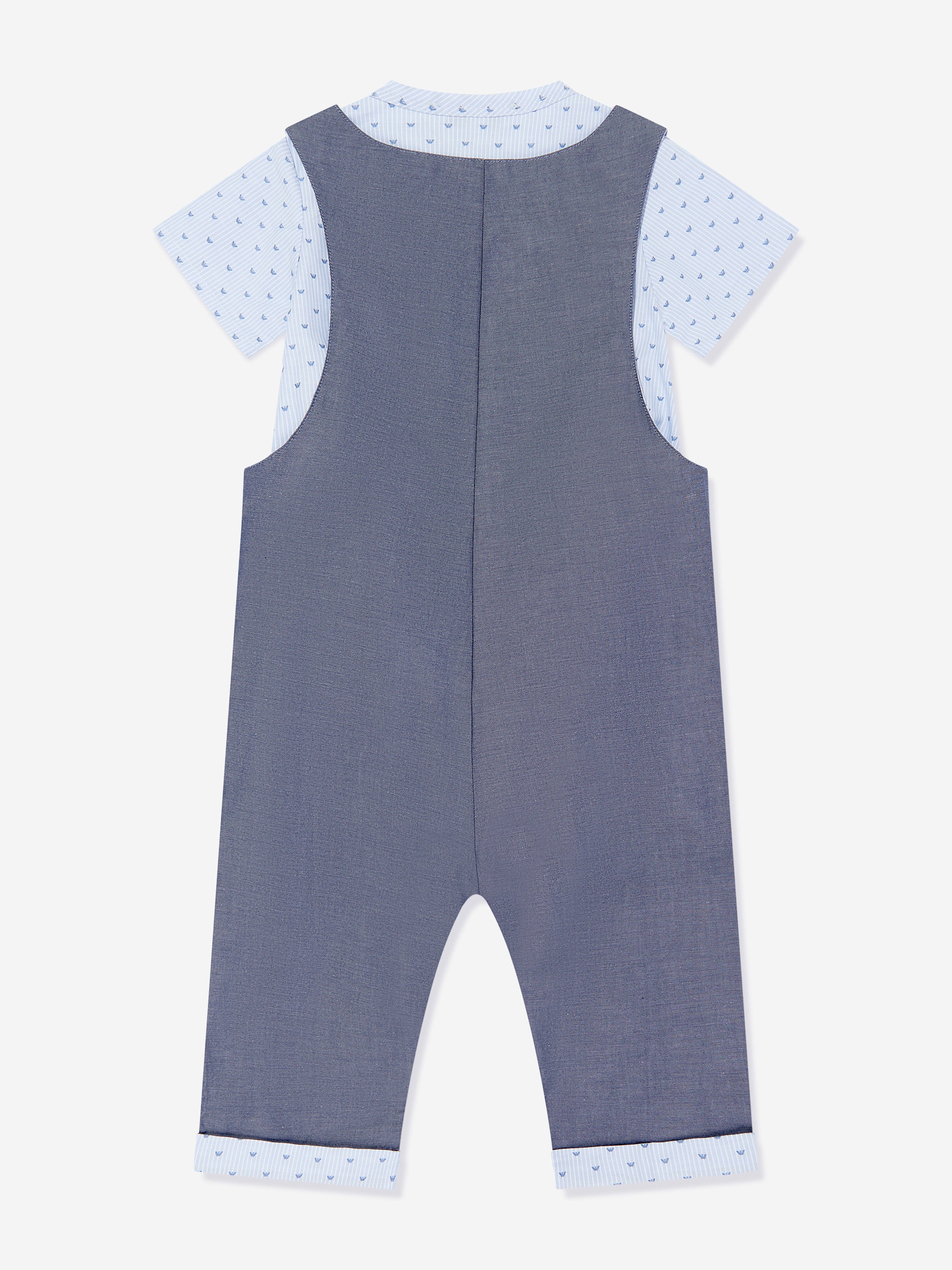 Emporio Armani Baby Boys Dungarees Romper in Blue