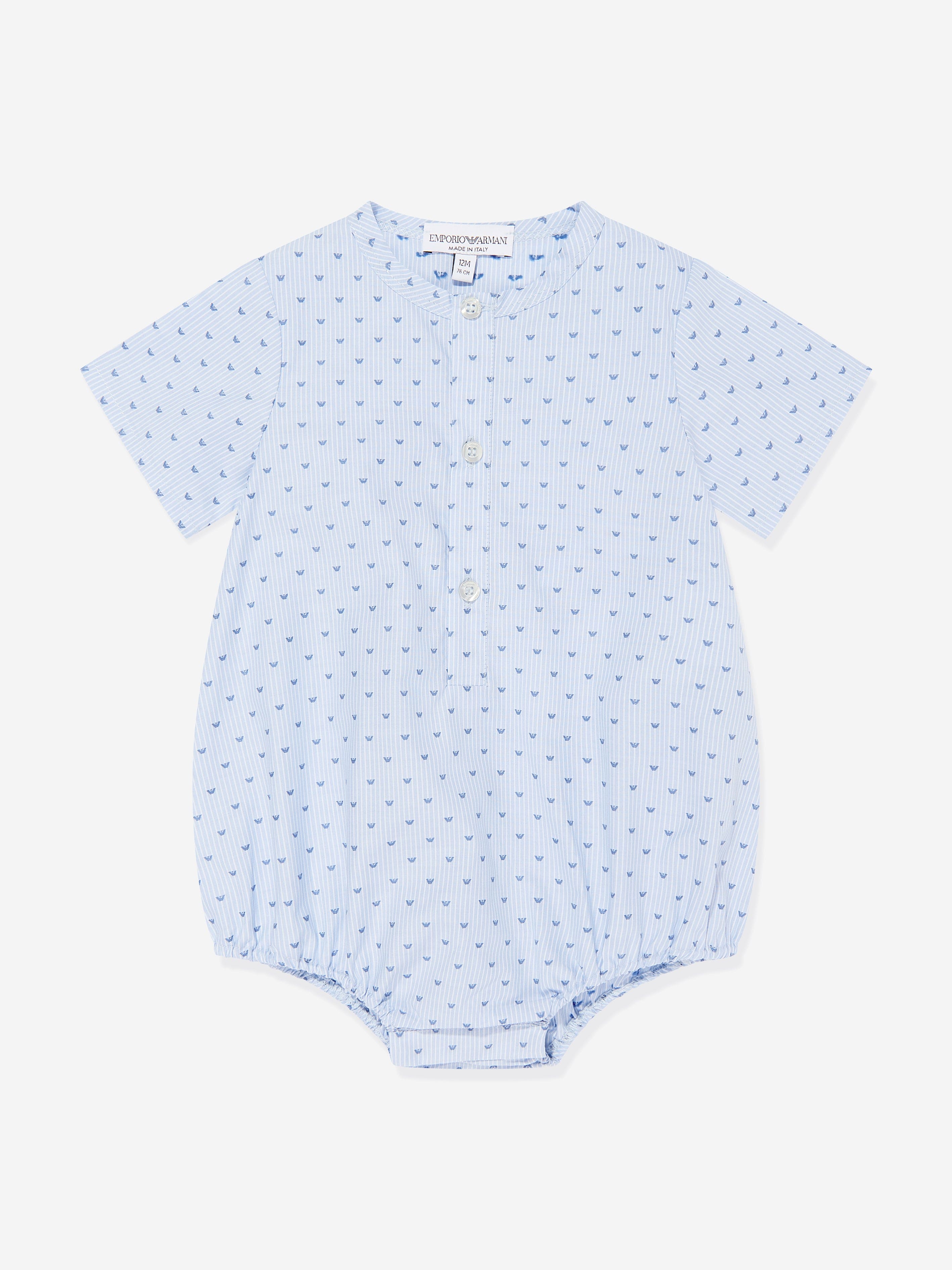 Emporio Armani Baby Boys Dungarees Romper in Blue