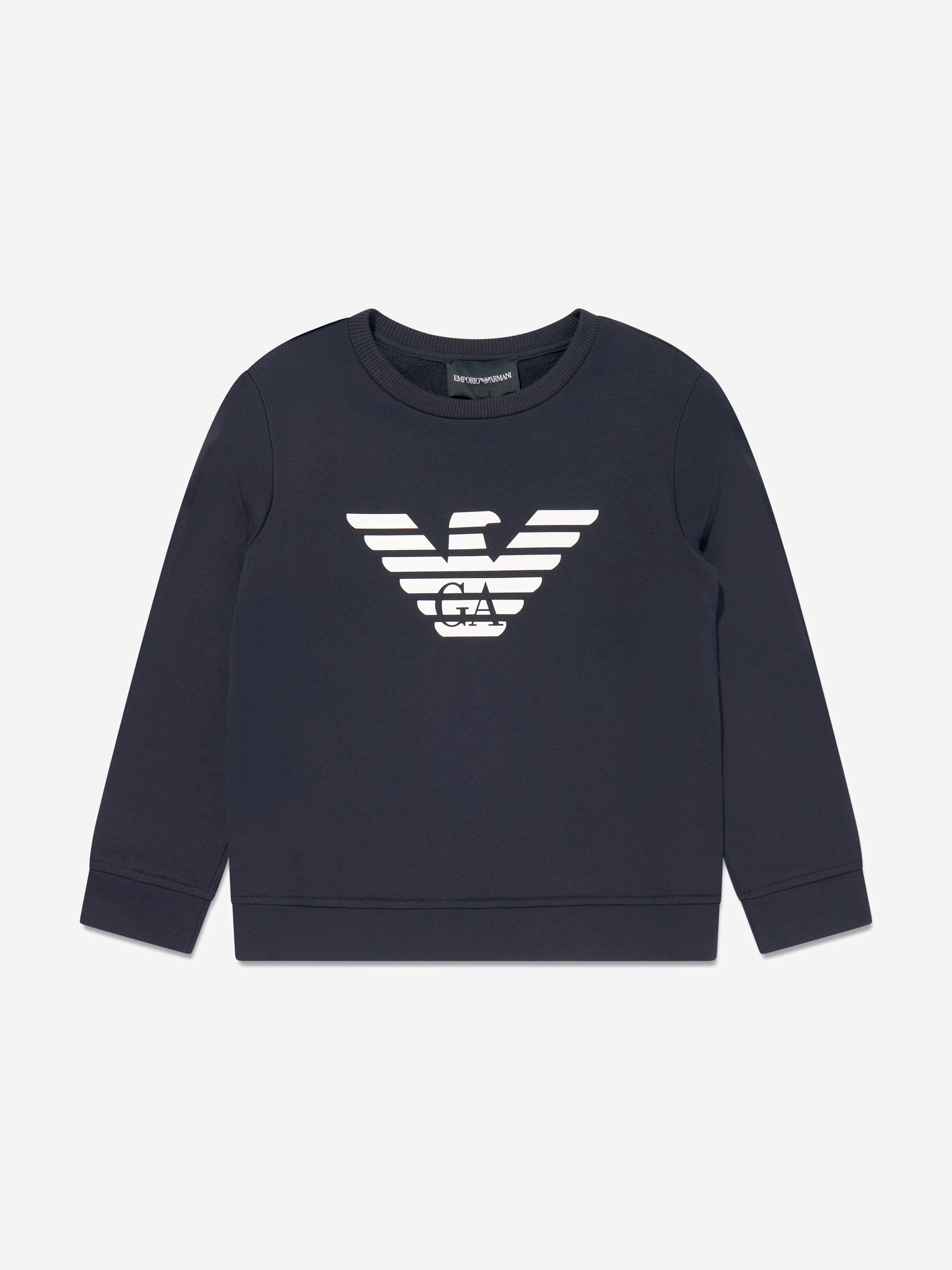 Emporio Armani Boys Logo Sweatshirt in Navy