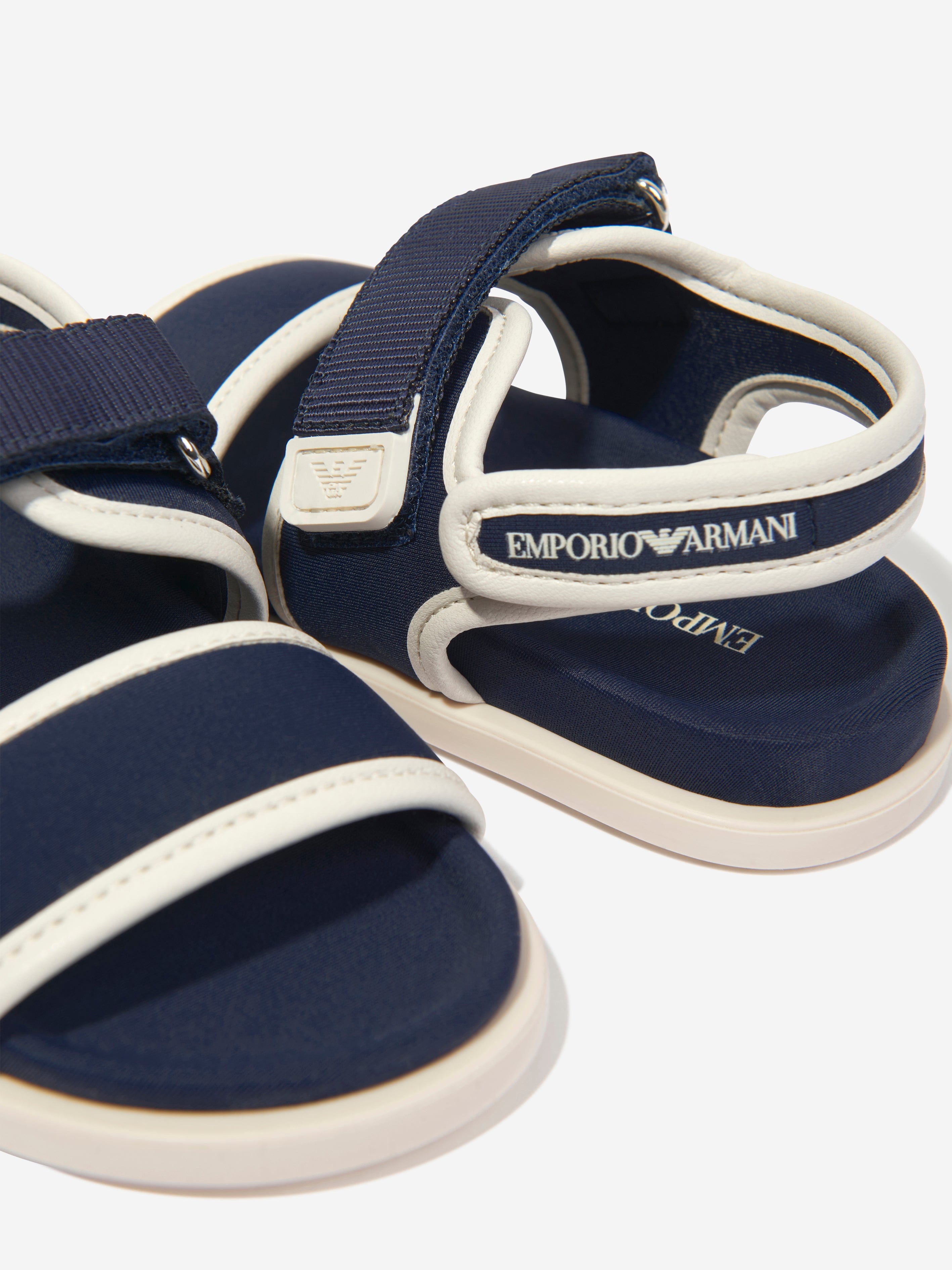 Emporio Armani Kids Logo Sandals in Navy