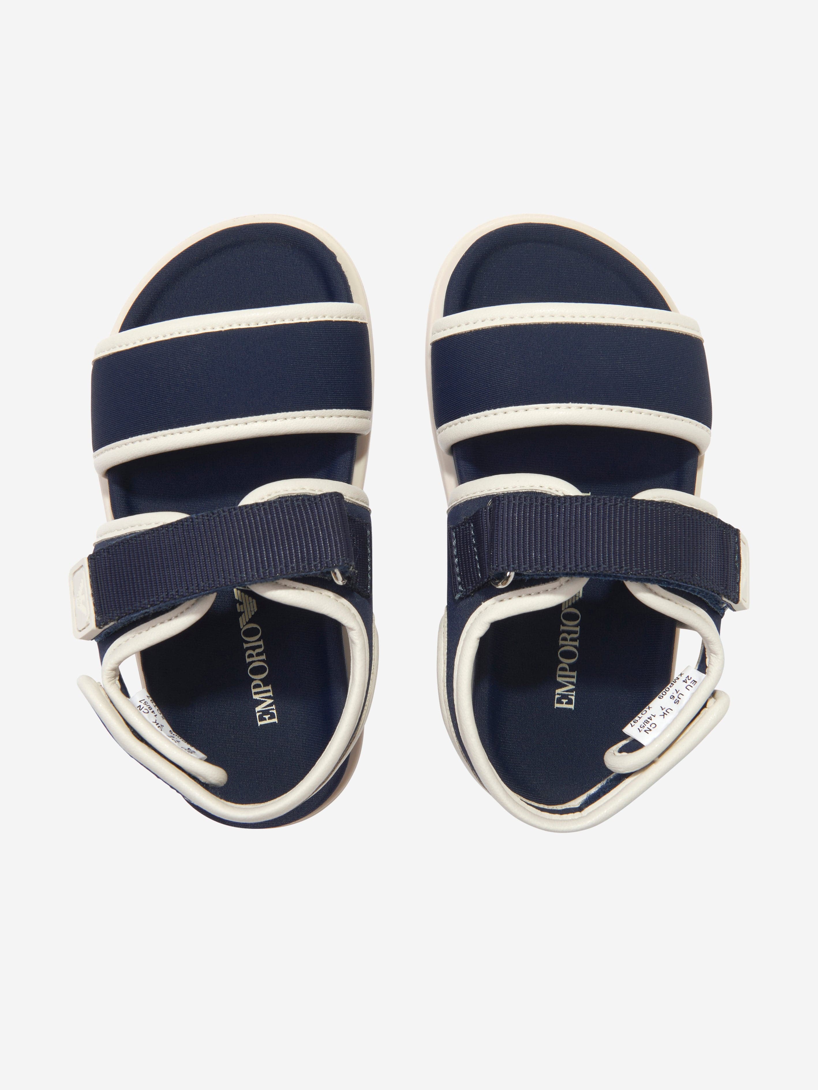 Emporio Armani Kids Logo Sandals in Navy