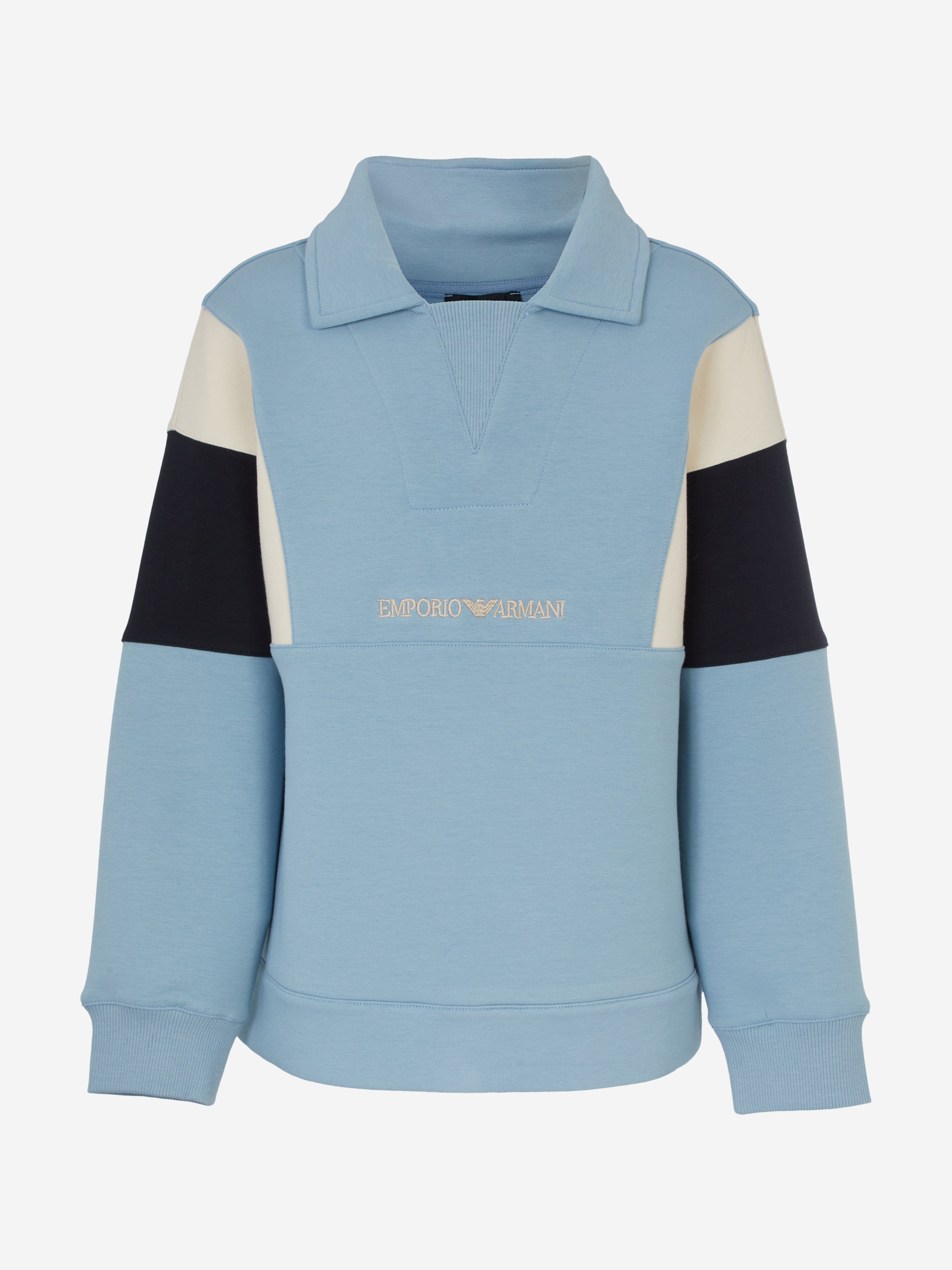 Emporio Armani Boys Colourblock Sweatshirt in Blue