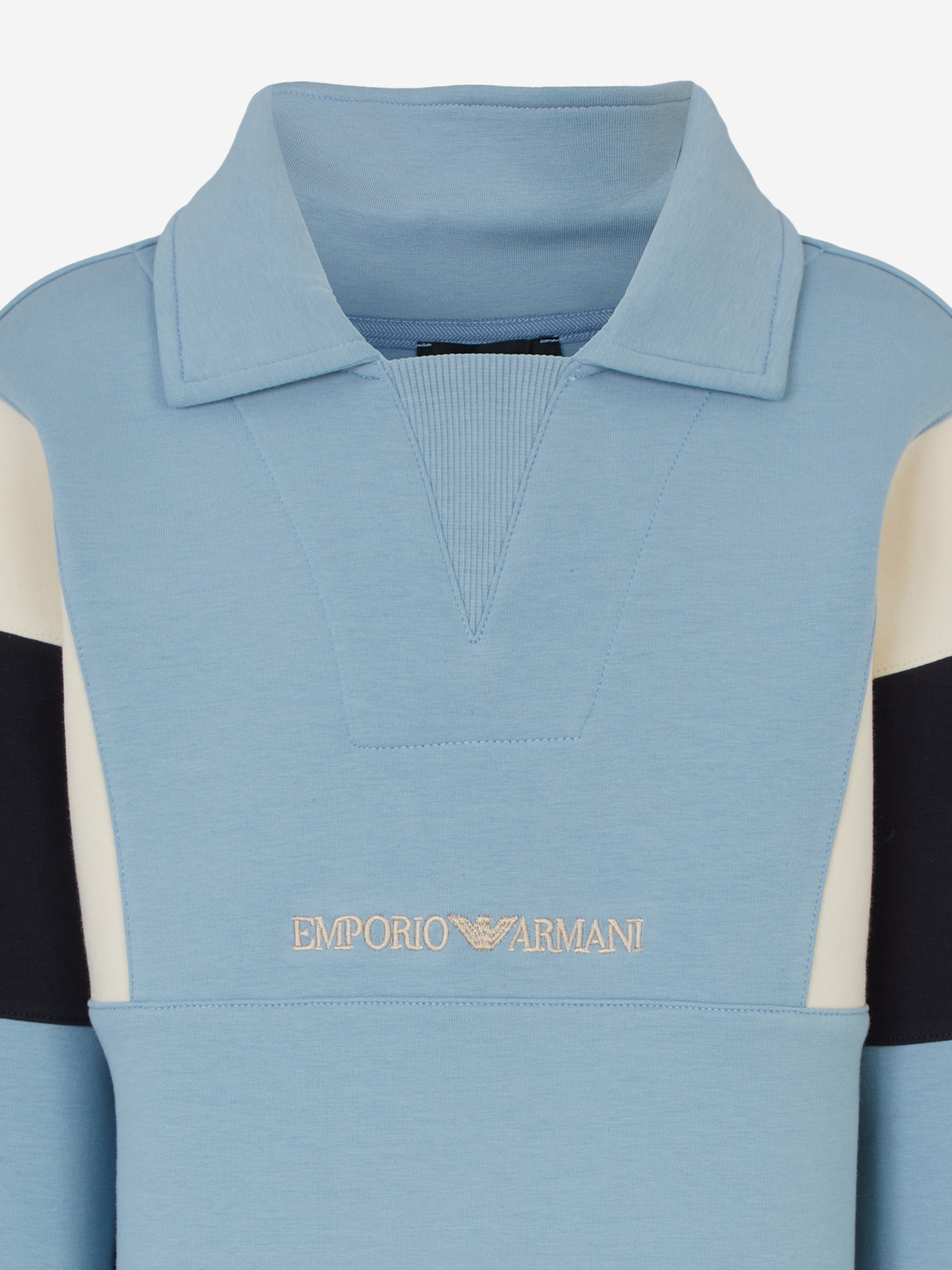 Emporio Armani Boys Colourblock Sweatshirt in Blue