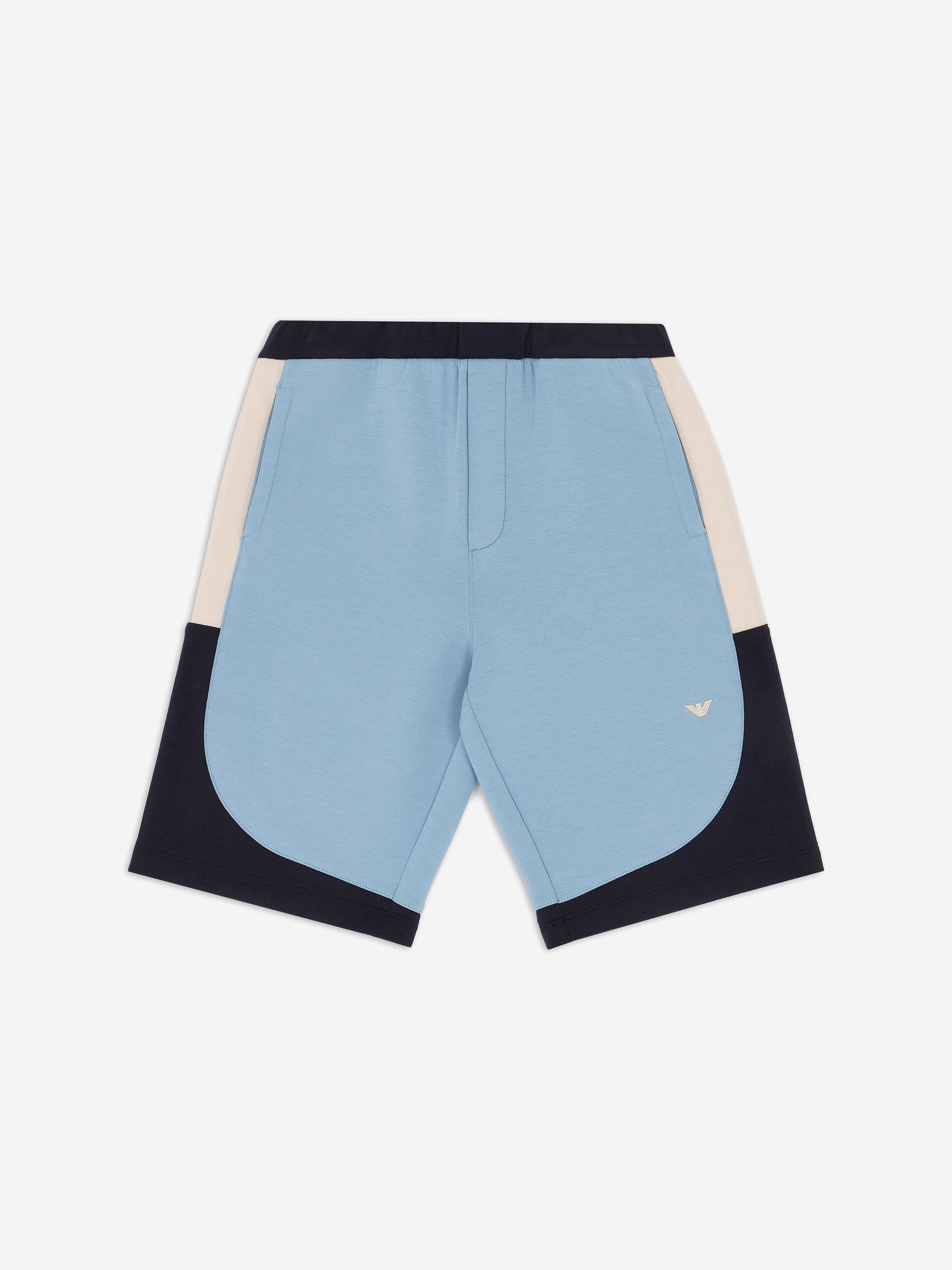 Emporio Armani Boys Colourblock Shorts in Blue