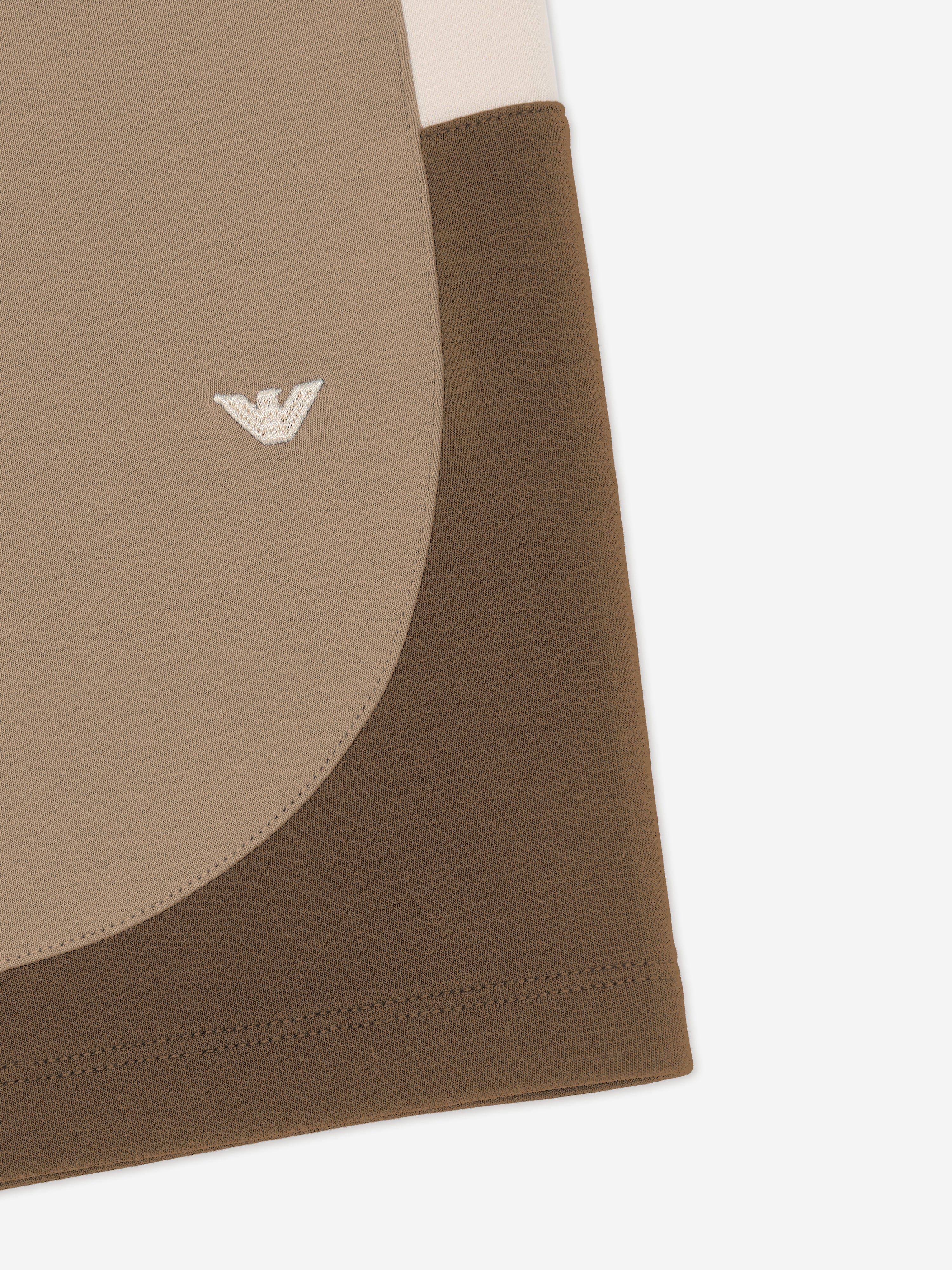 Emporio Armani Boys Colourblock Shorts in Brown