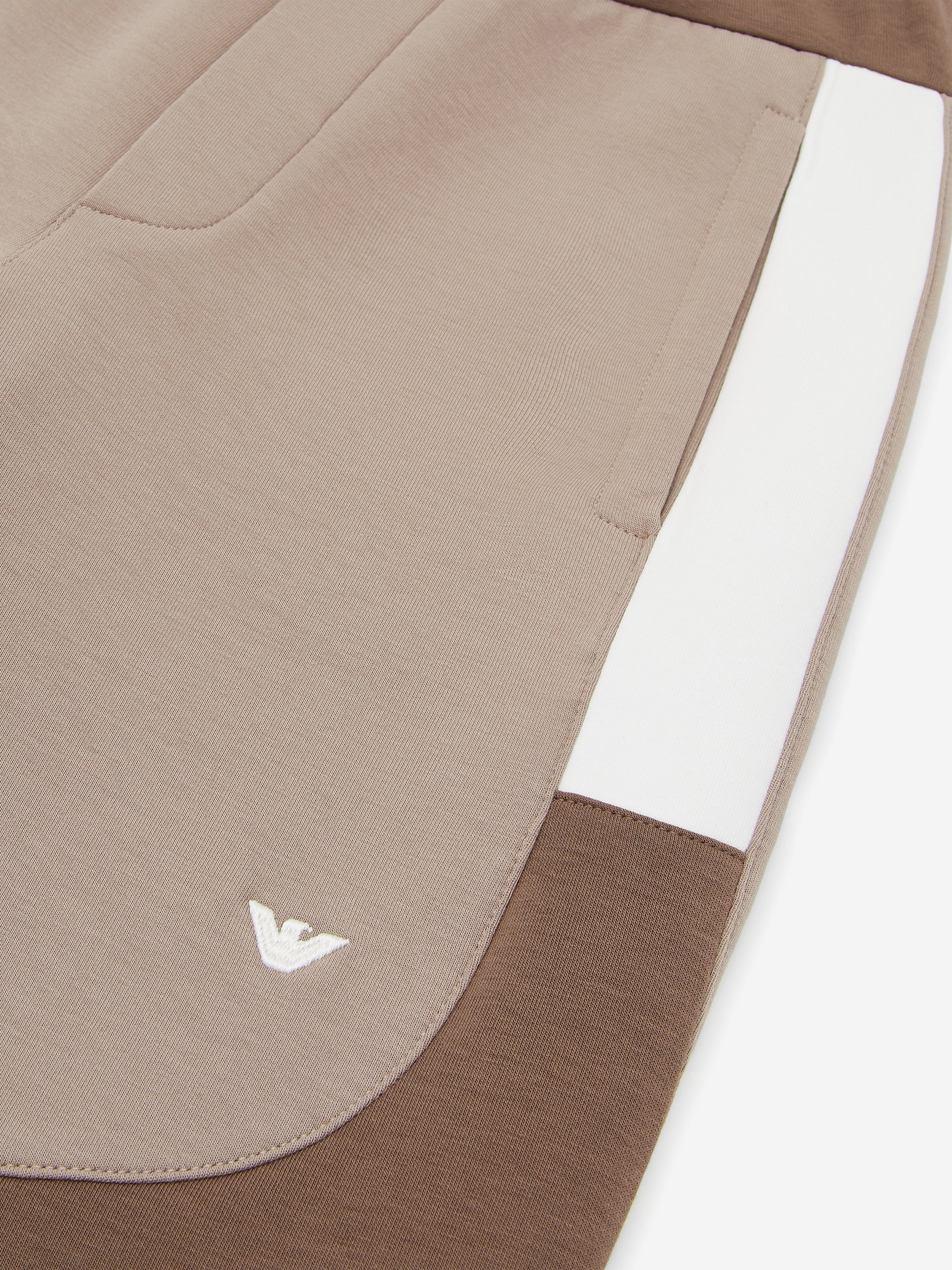 Emporio Armani Boys Colourblock Joggers in Brown