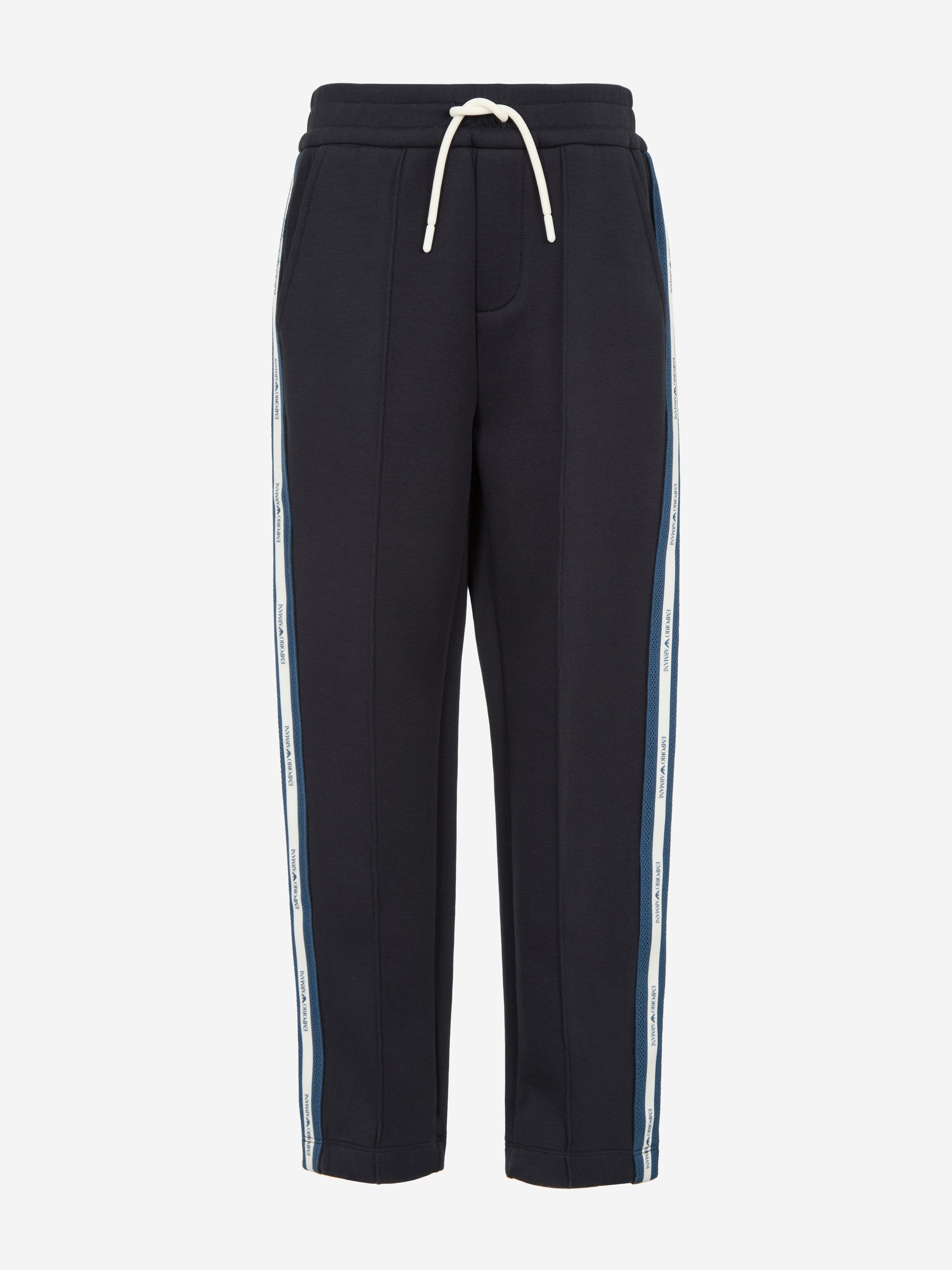 Emporio Armani Boys Logo Tape Joggers in Navy
