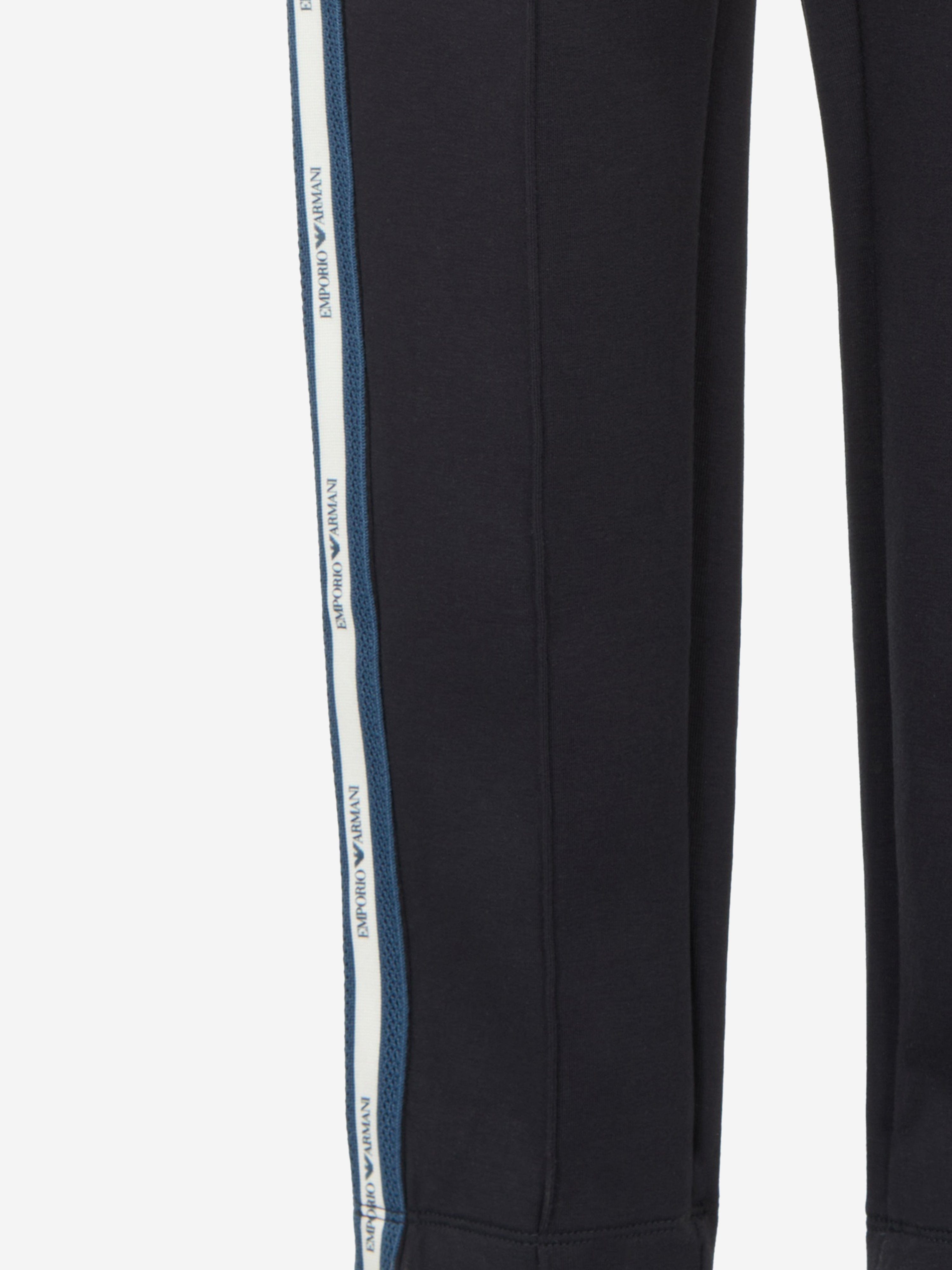 Emporio Armani Boys Logo Tape Joggers in Navy