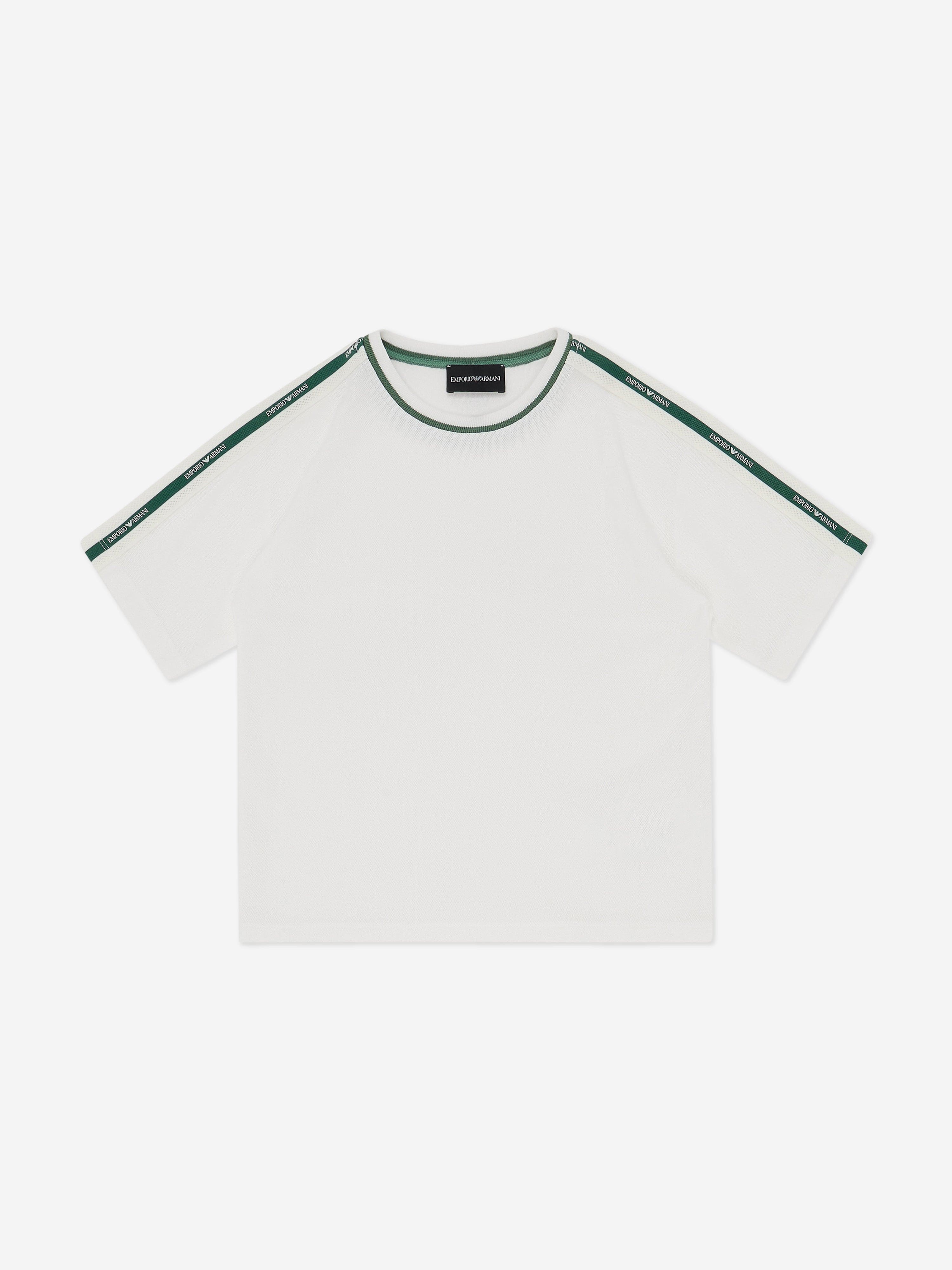 Emporio Armani Boys Logo Tape Short Set in Green