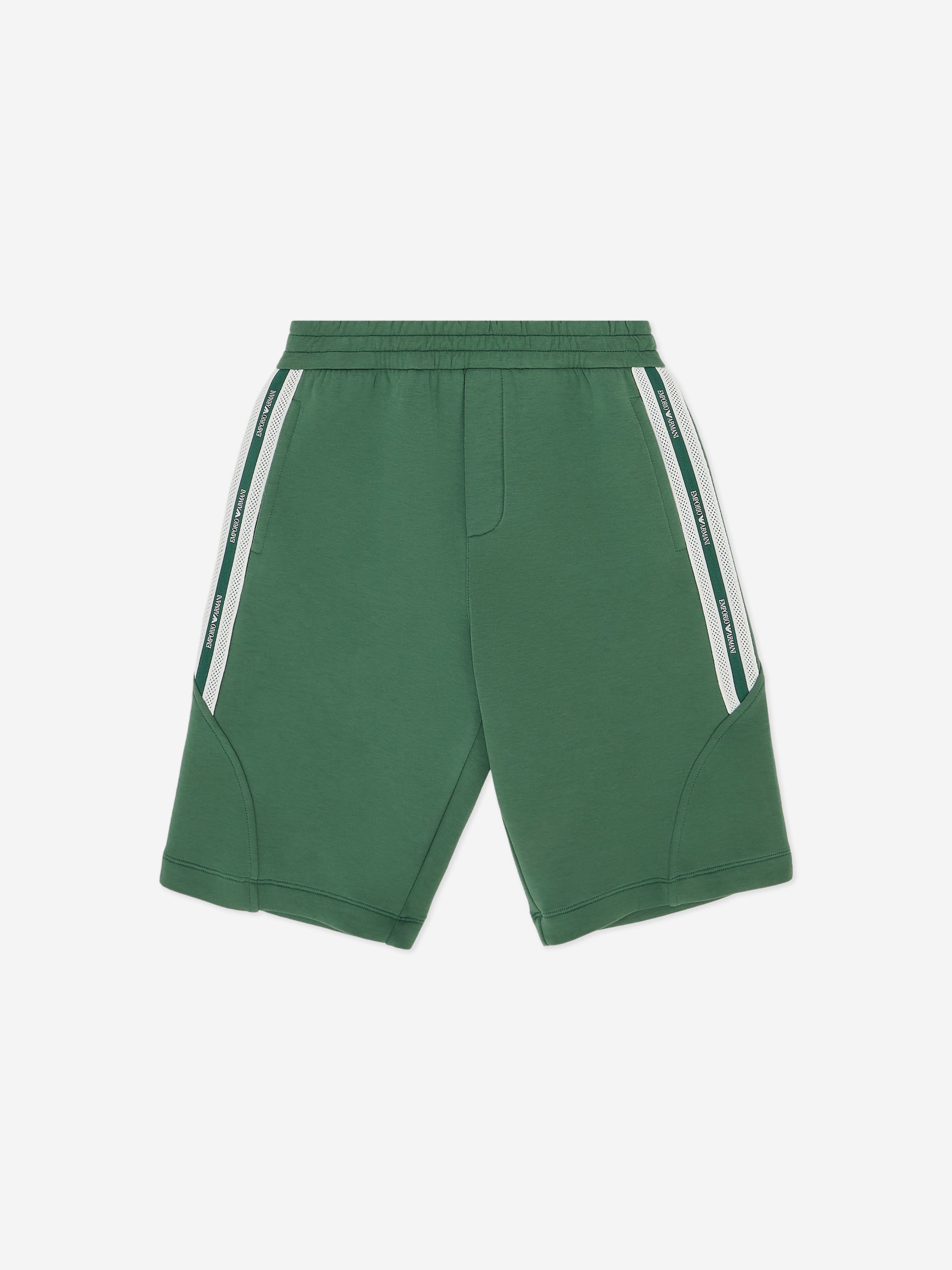 Emporio Armani Boys Logo Tape Short Set in Green