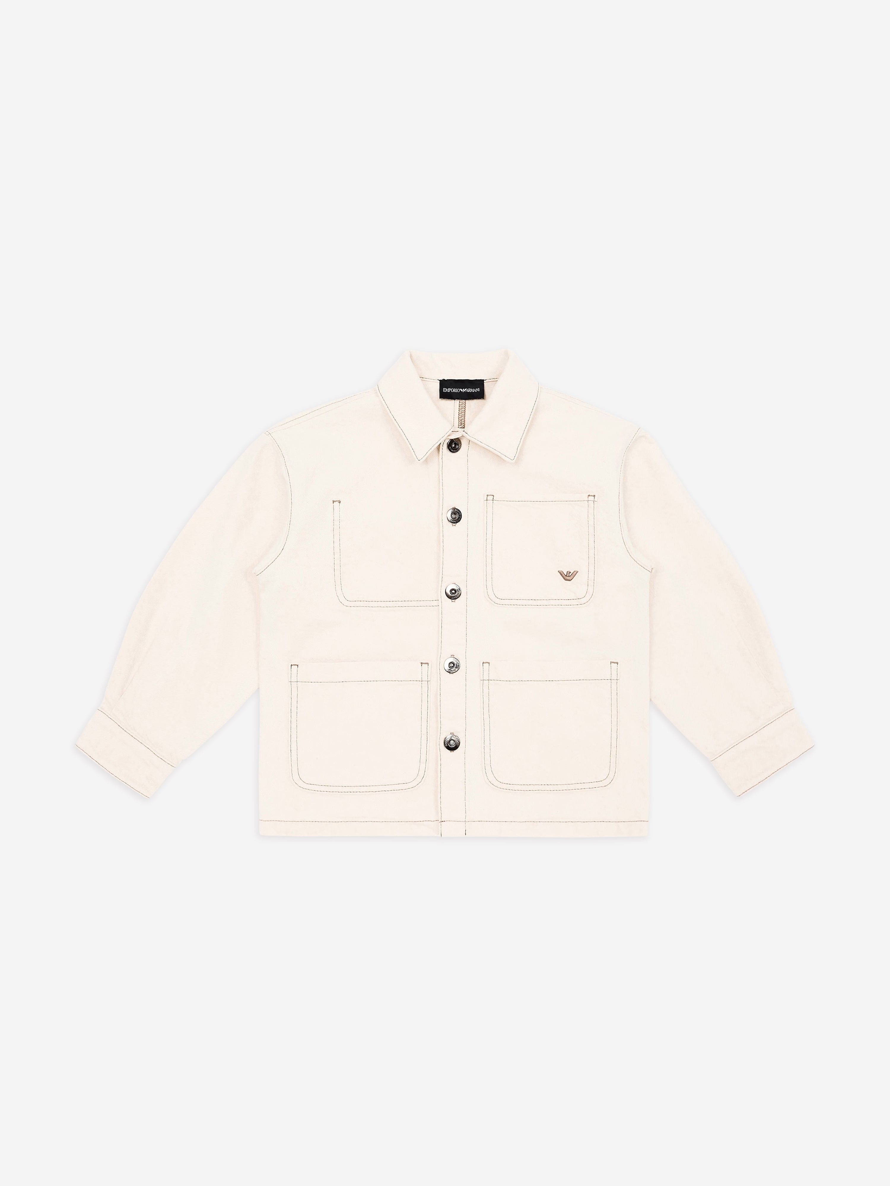 Emporio Armani Boys Cotton Jacket in Beige
