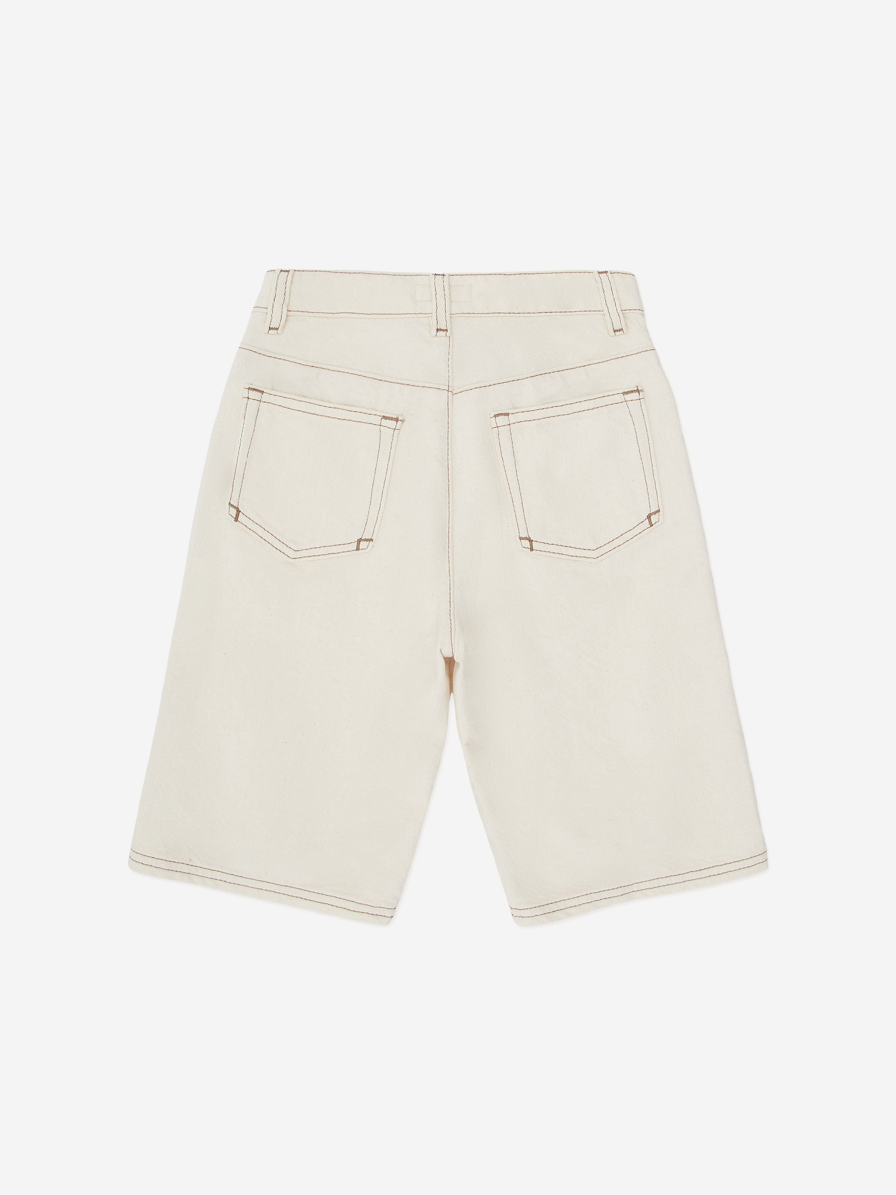 Emporio Armani Boys Cotton Bermuda Shorts in Beige