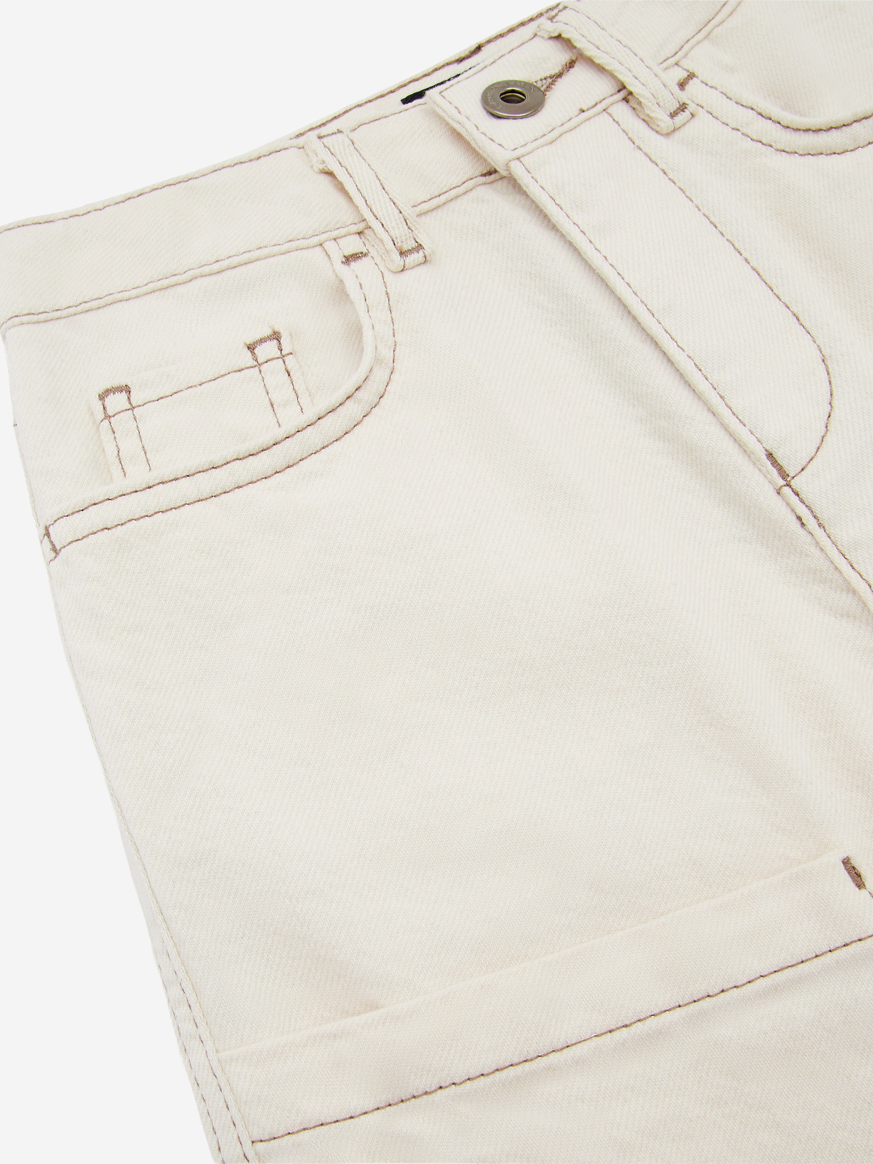 Emporio Armani Boys Cotton Bermuda Shorts in Beige