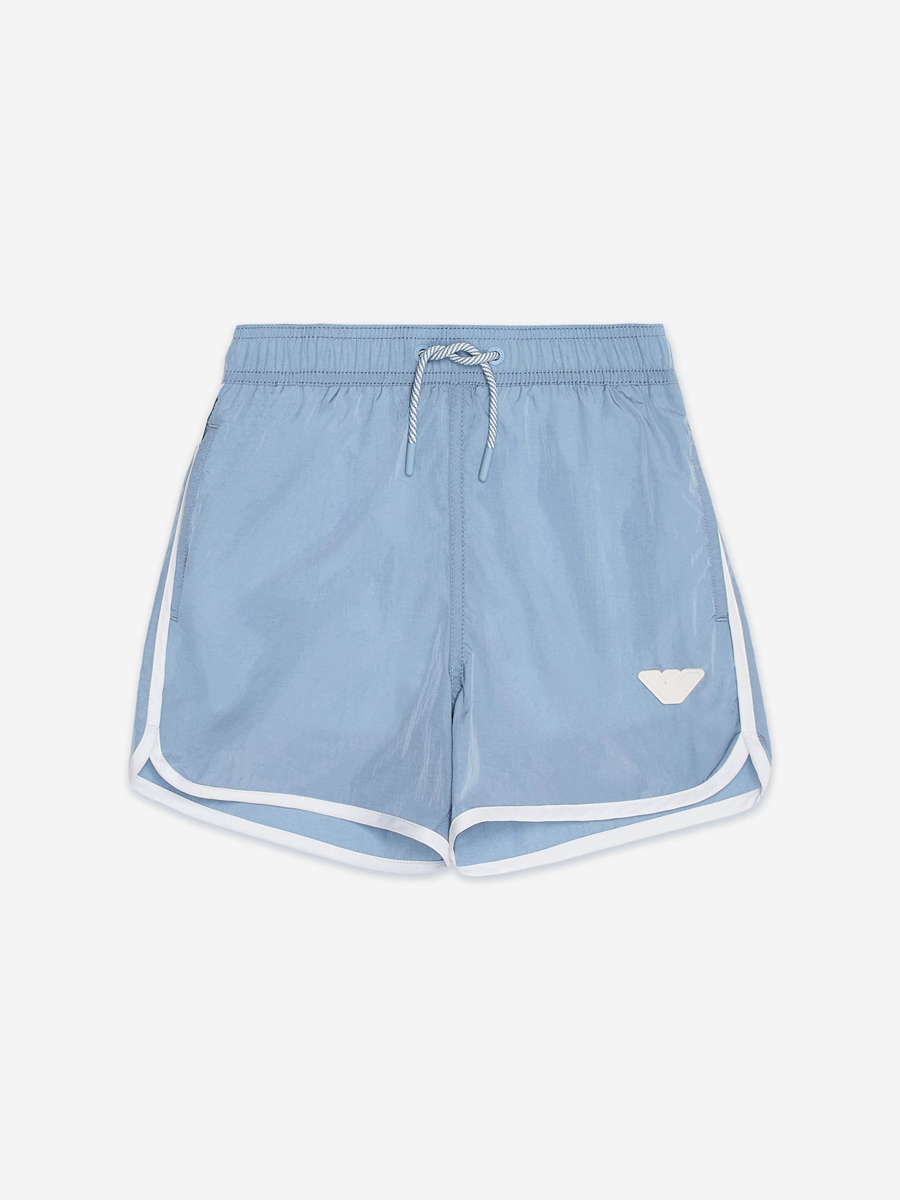 Emporio Armani Boys Logo Swim Shorts in Blue