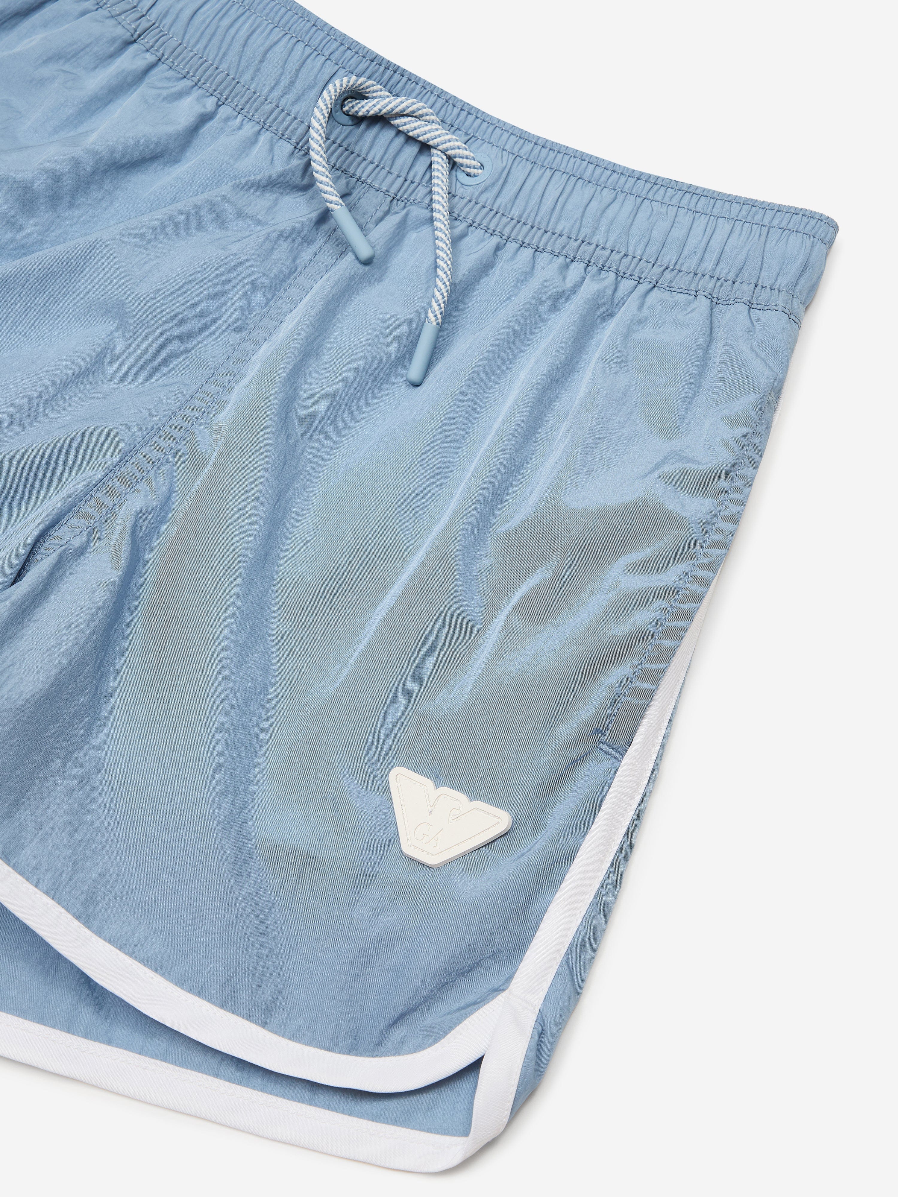 Emporio Armani Boys Logo Swim Shorts in Blue