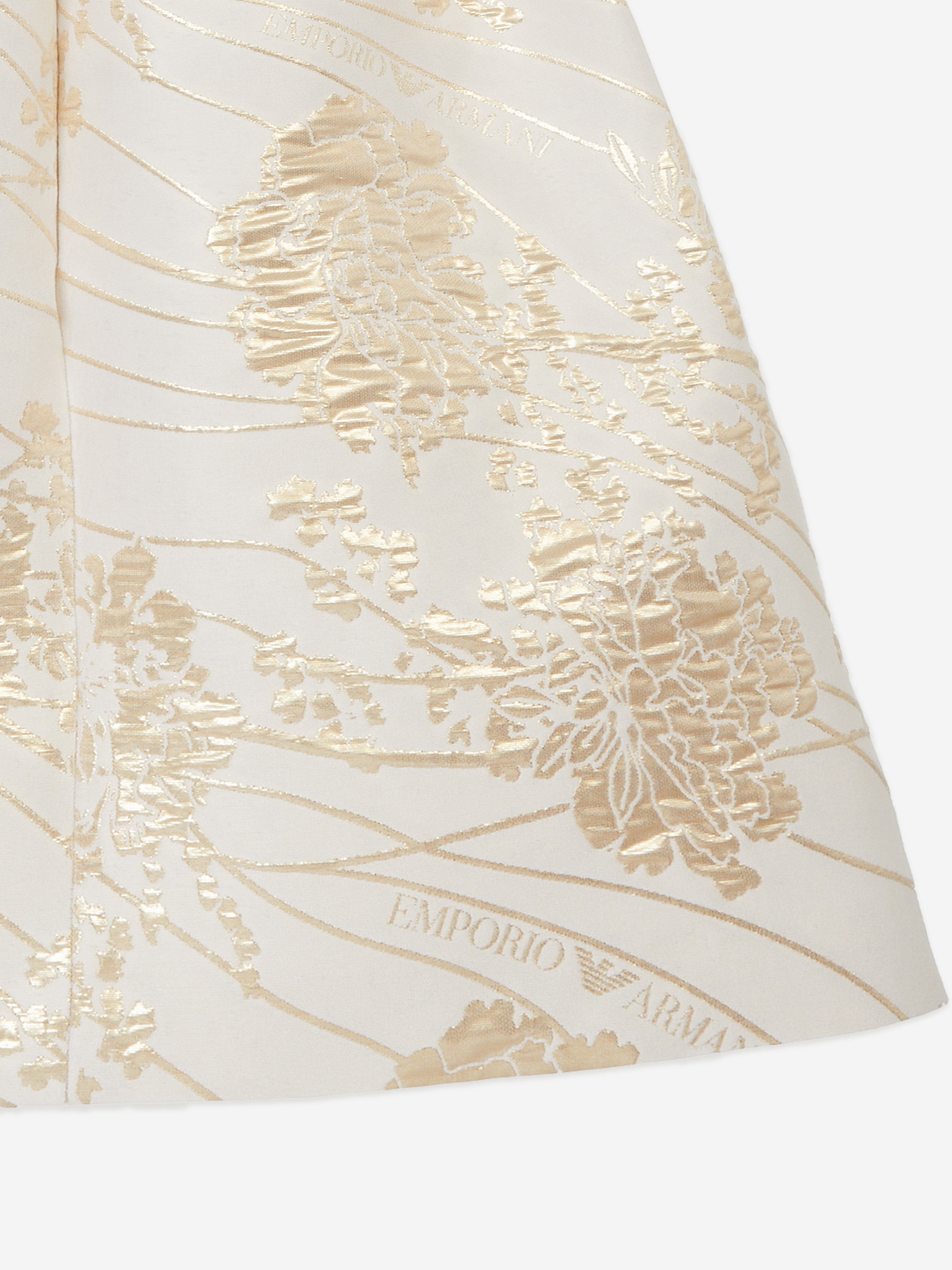 Emporio Armani Girls Brocade Dress in Gold