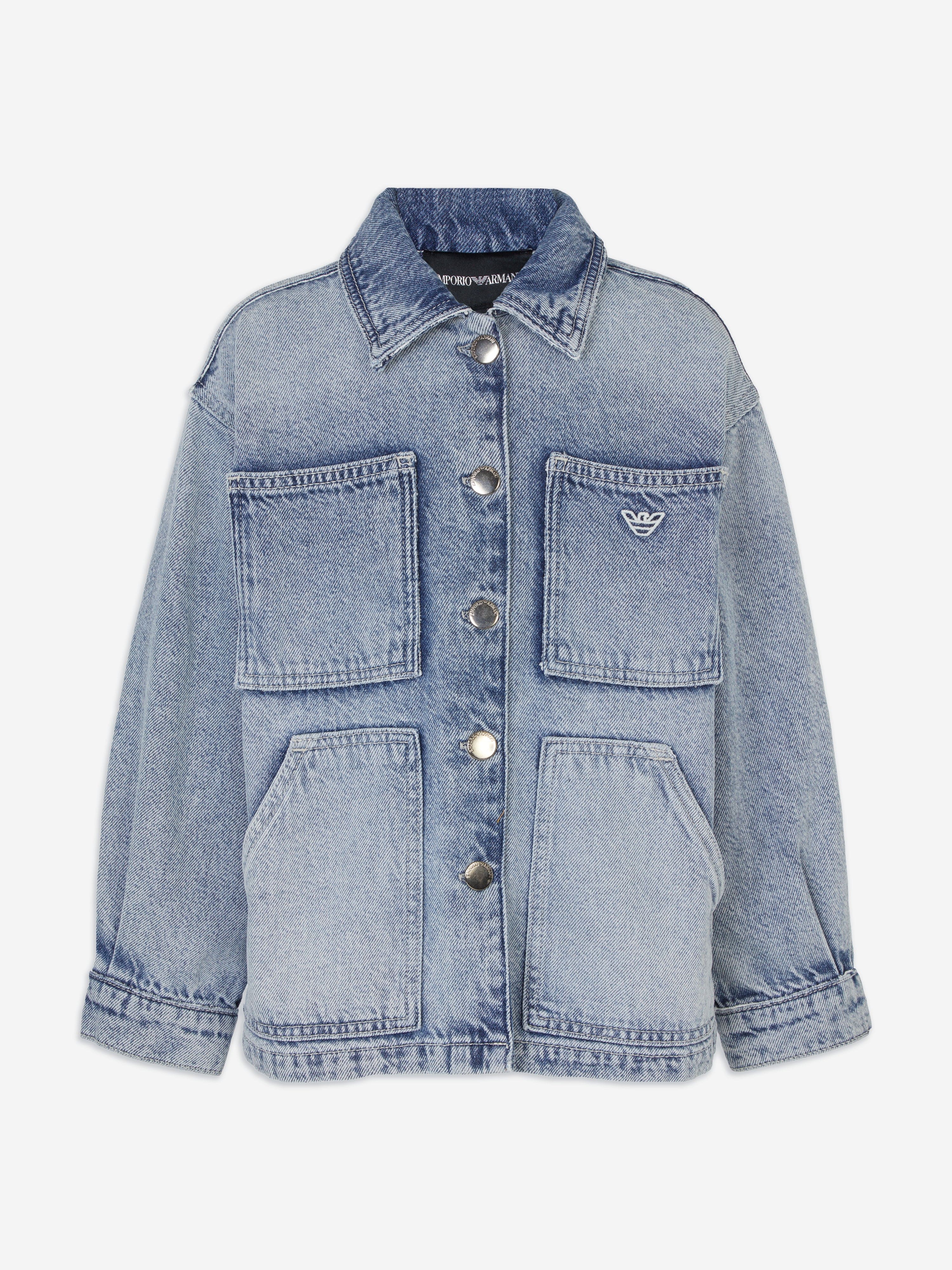 Emporio Armani Girls Denim Shirt Jacket in Blue
