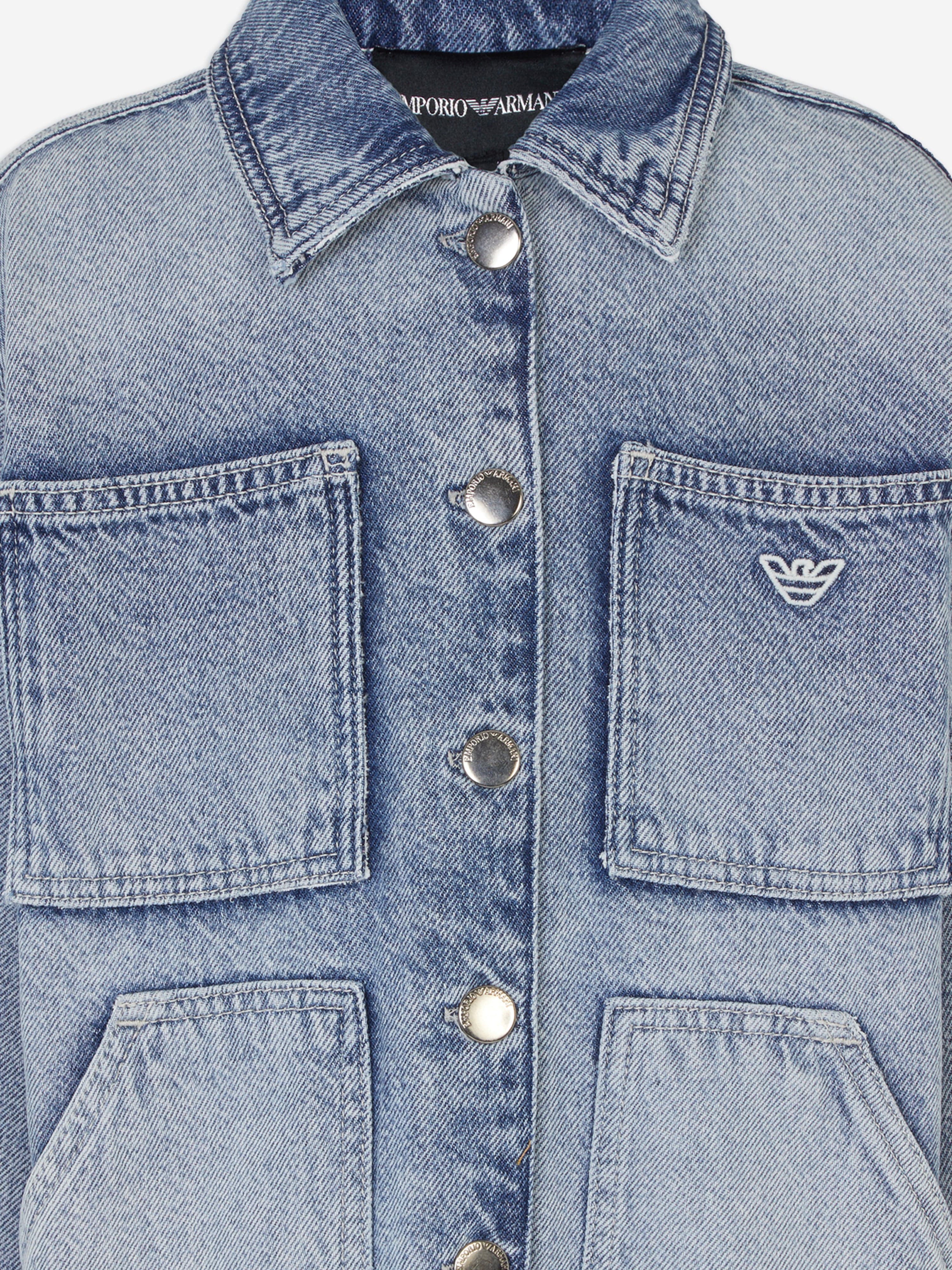 Emporio Armani Girls Denim Shirt Jacket in Blue
