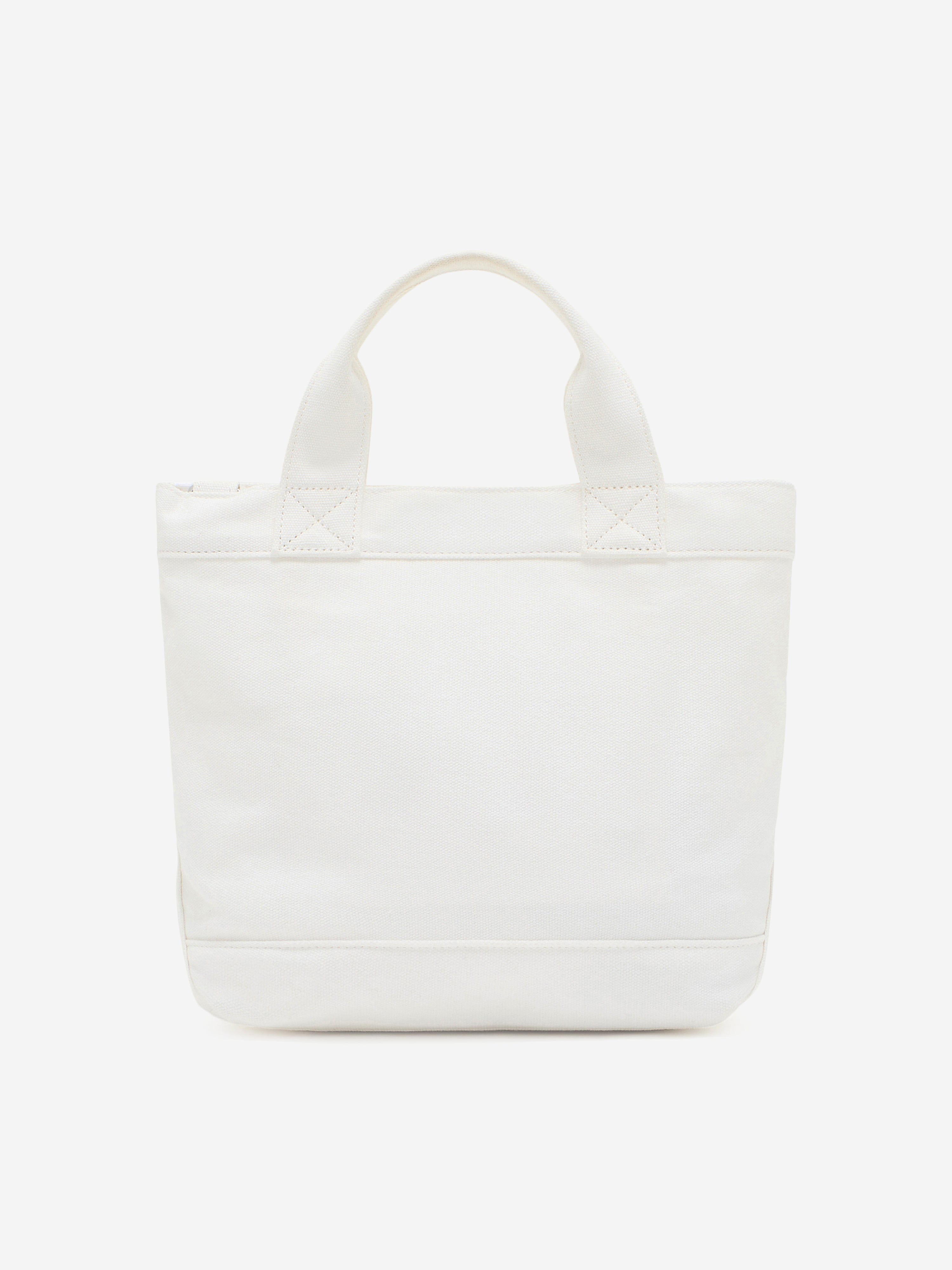Emporio Armani Girls Canvas Logo Tote Bag in Ivory (29cm)