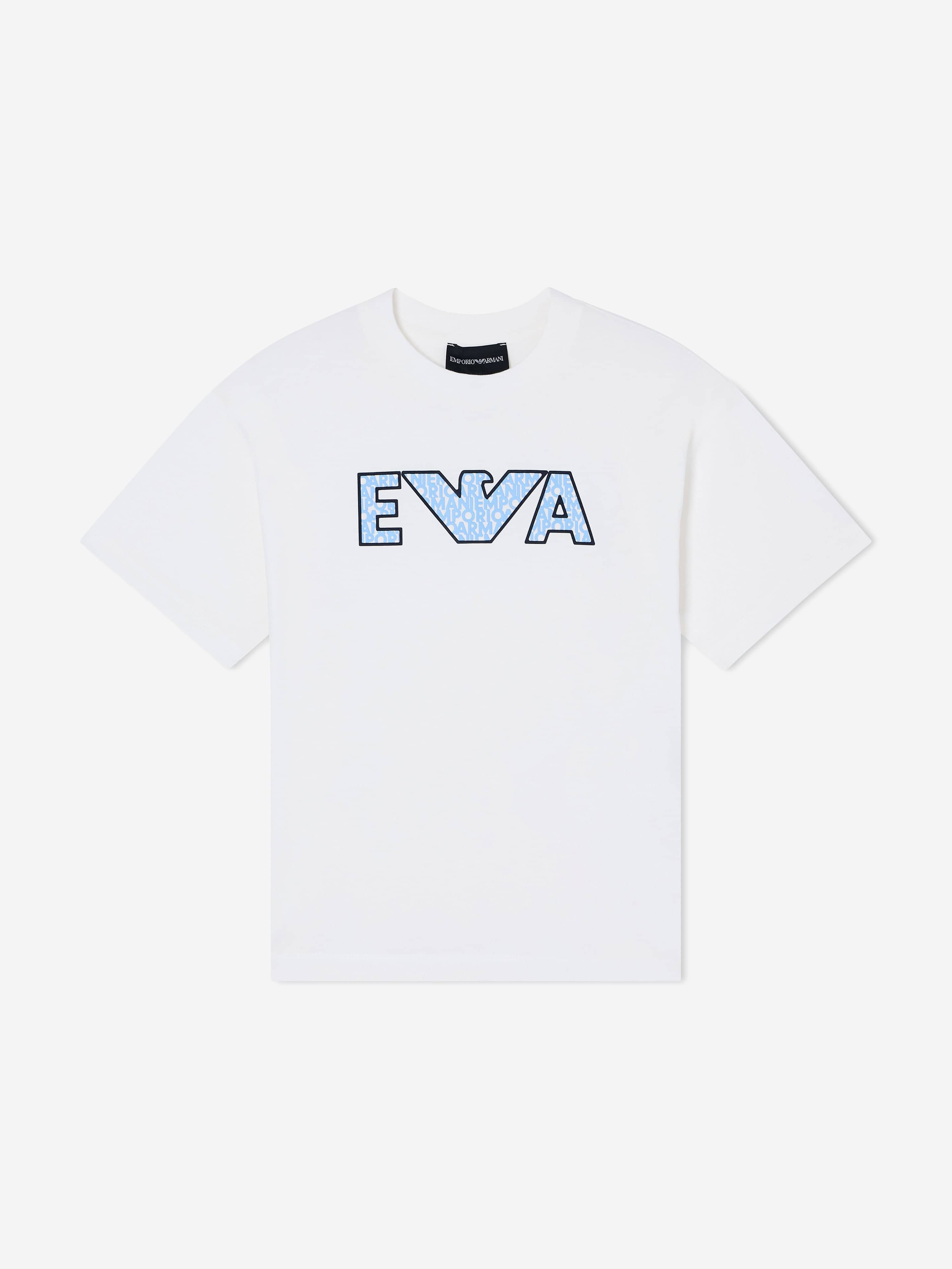 Emporio Armani Boys Logo T-Shirt in White